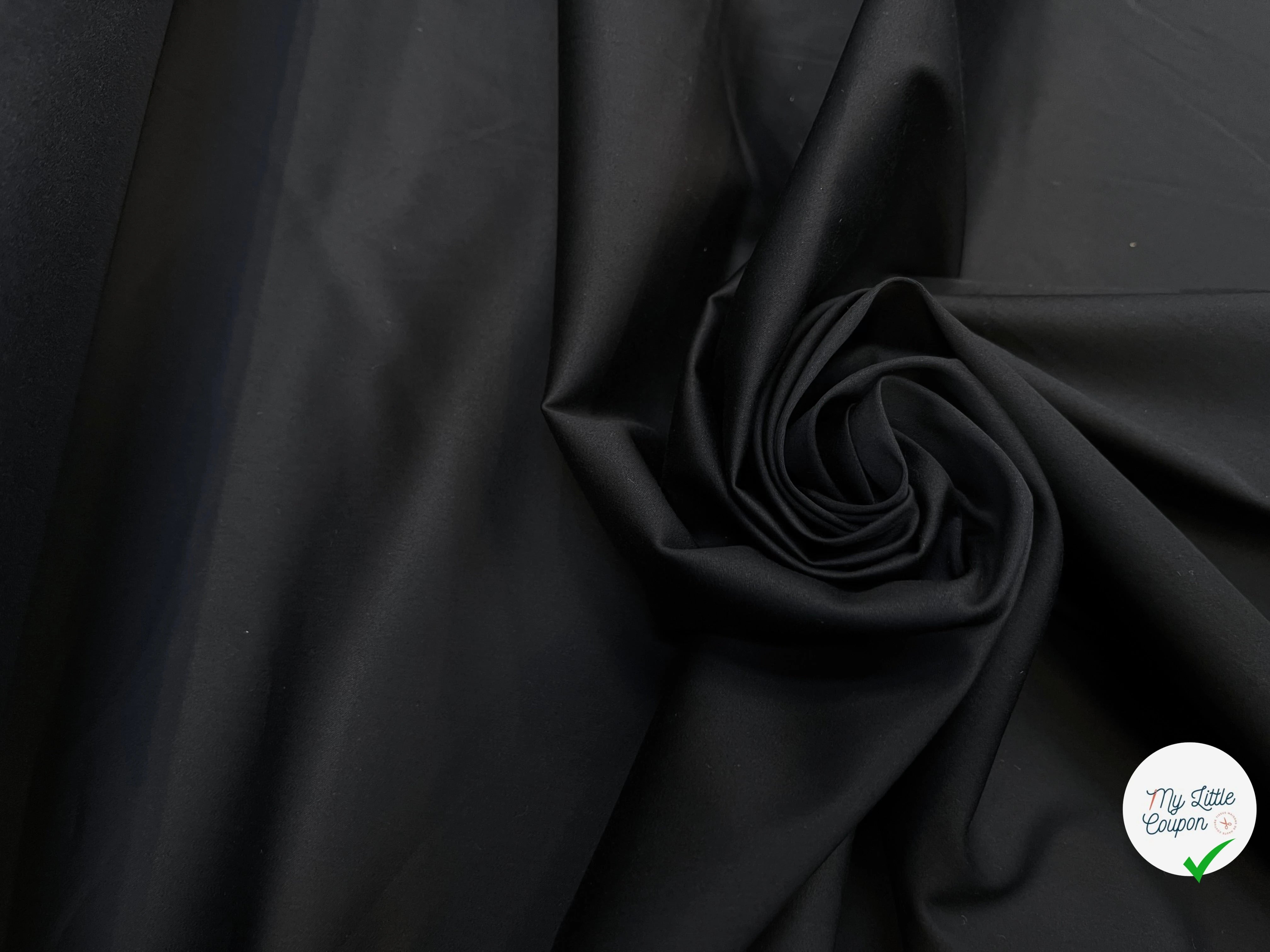 POPELINE DE COTON LISSE ET FLUIDE NOIR 145CM - My Little Coupon