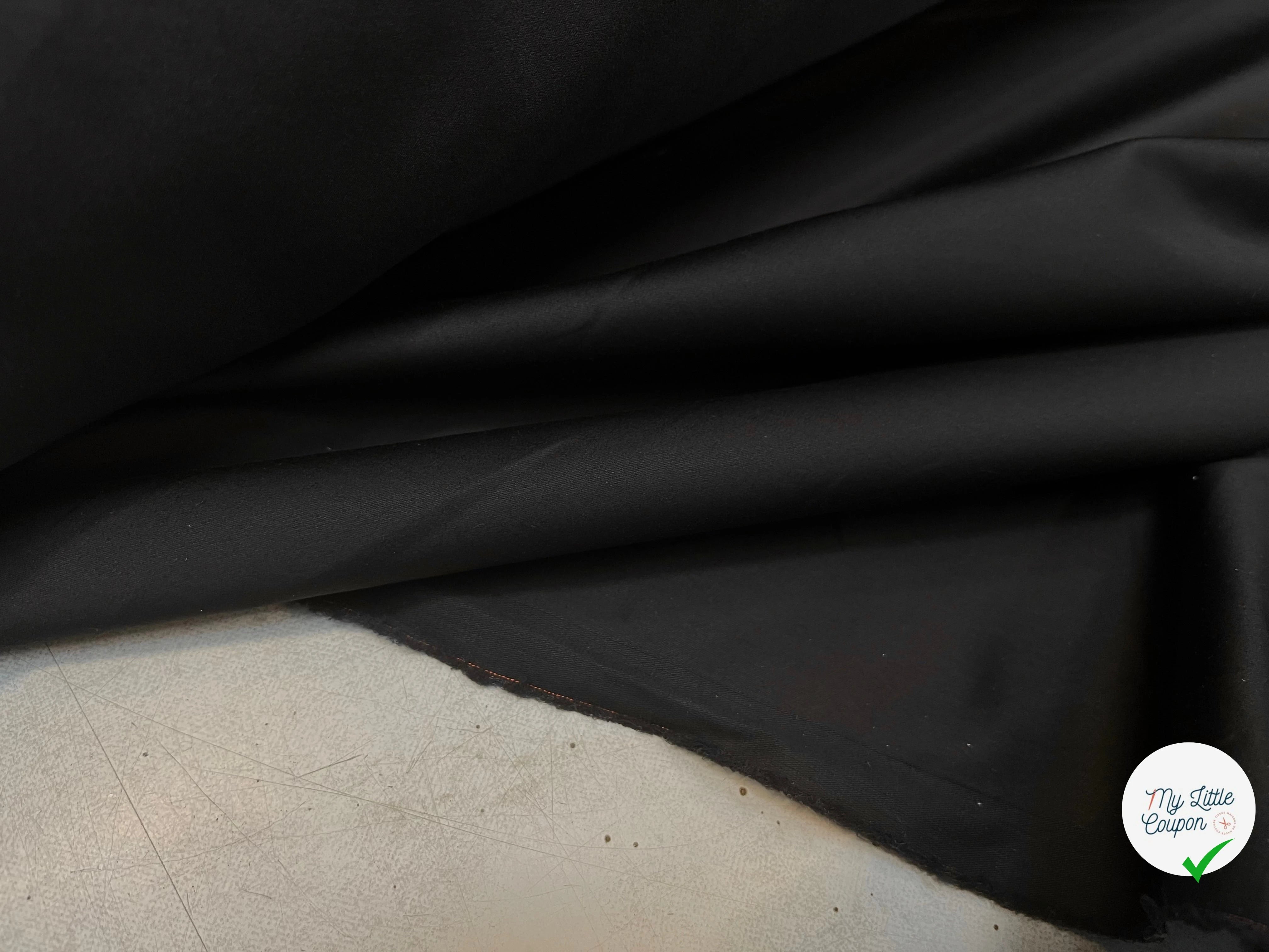POPELINE DE COTON LISSE ET FLUIDE NOIR 145CM - My Little Coupon