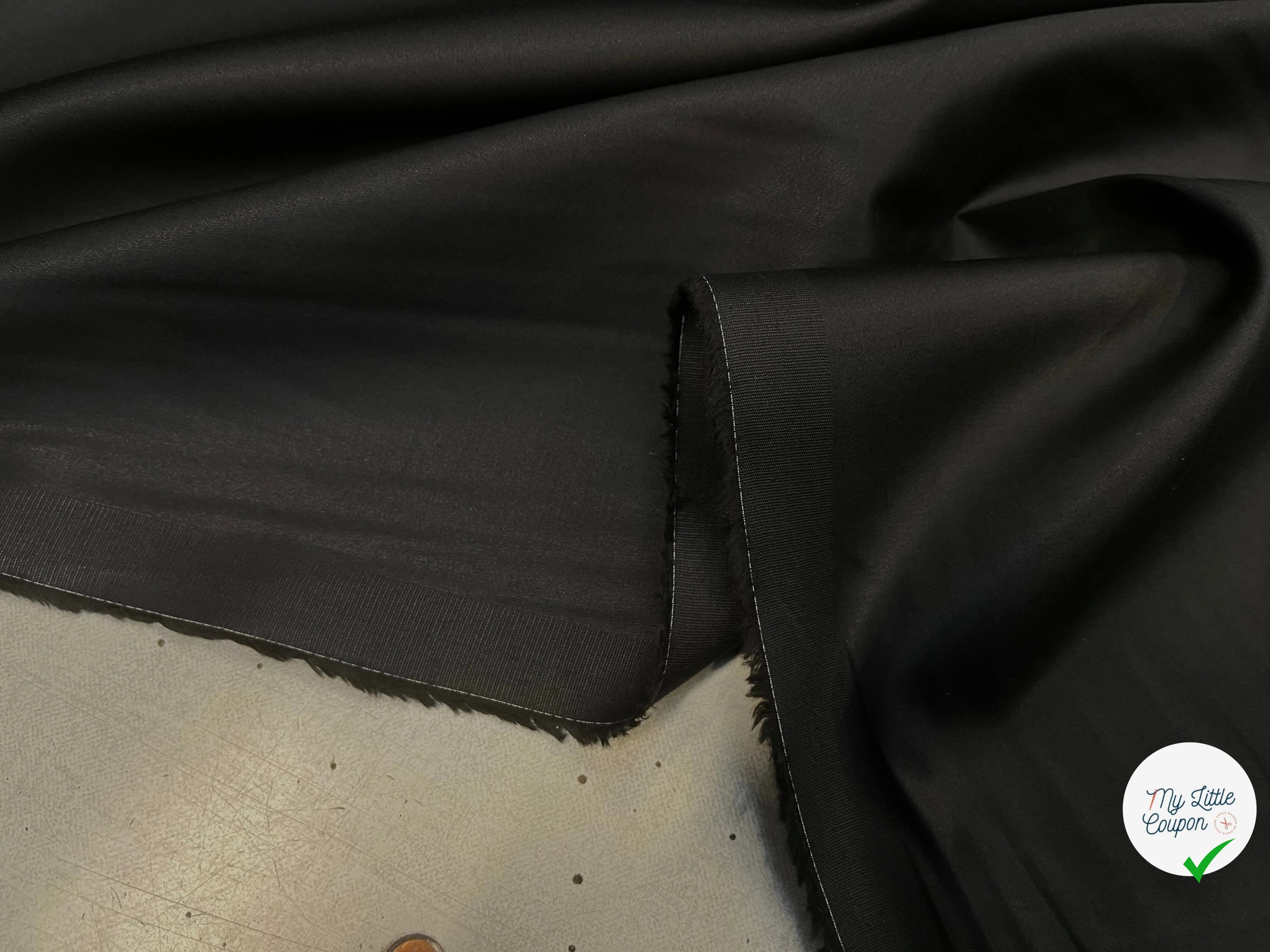 POPELINE DE COTON LISSE NOIR 152CM - My Little Coupon