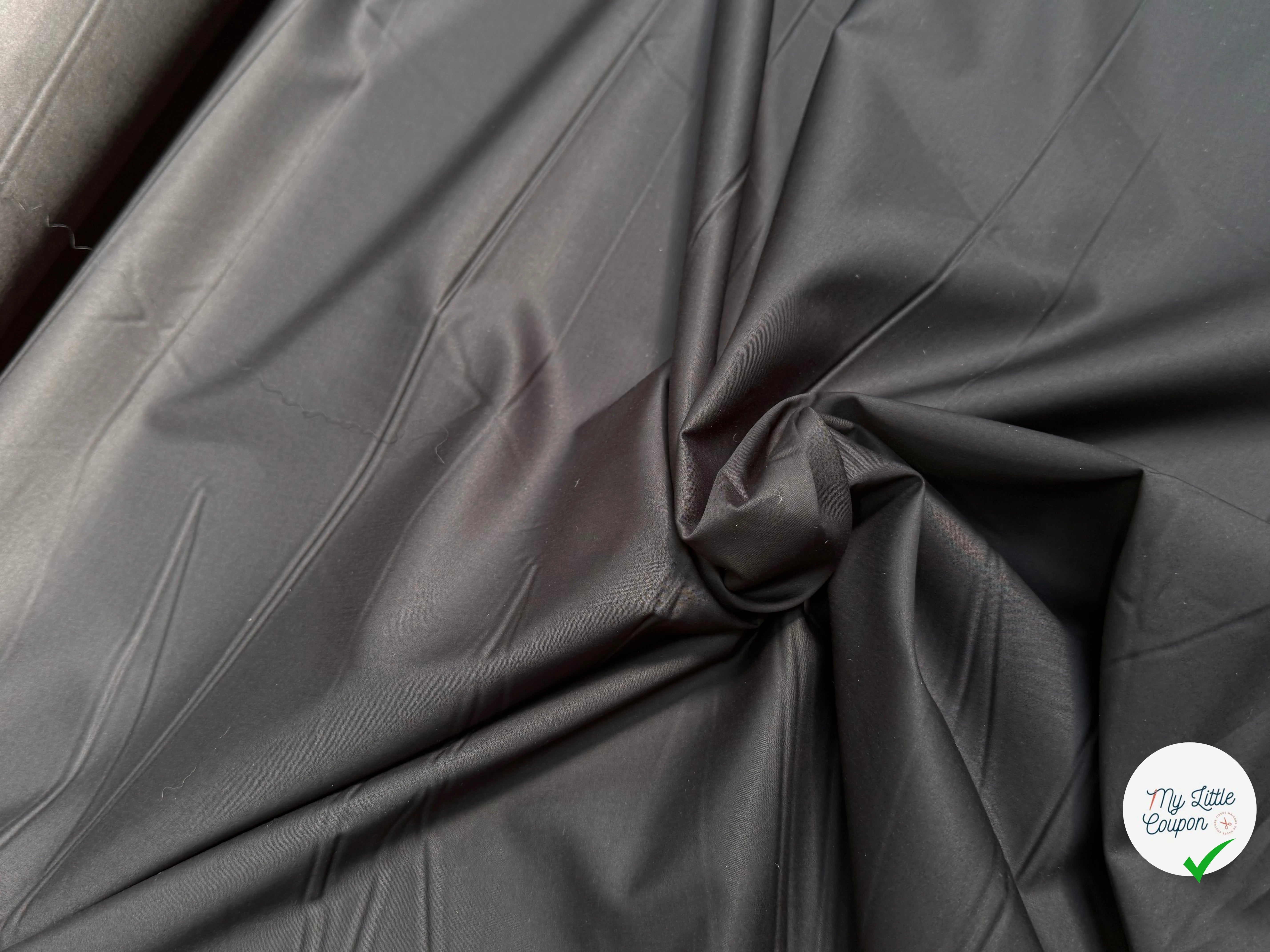 POPELINE DE COTON LISSE QUALITÉ COUTURE NOIR 200 - My Little Coupon