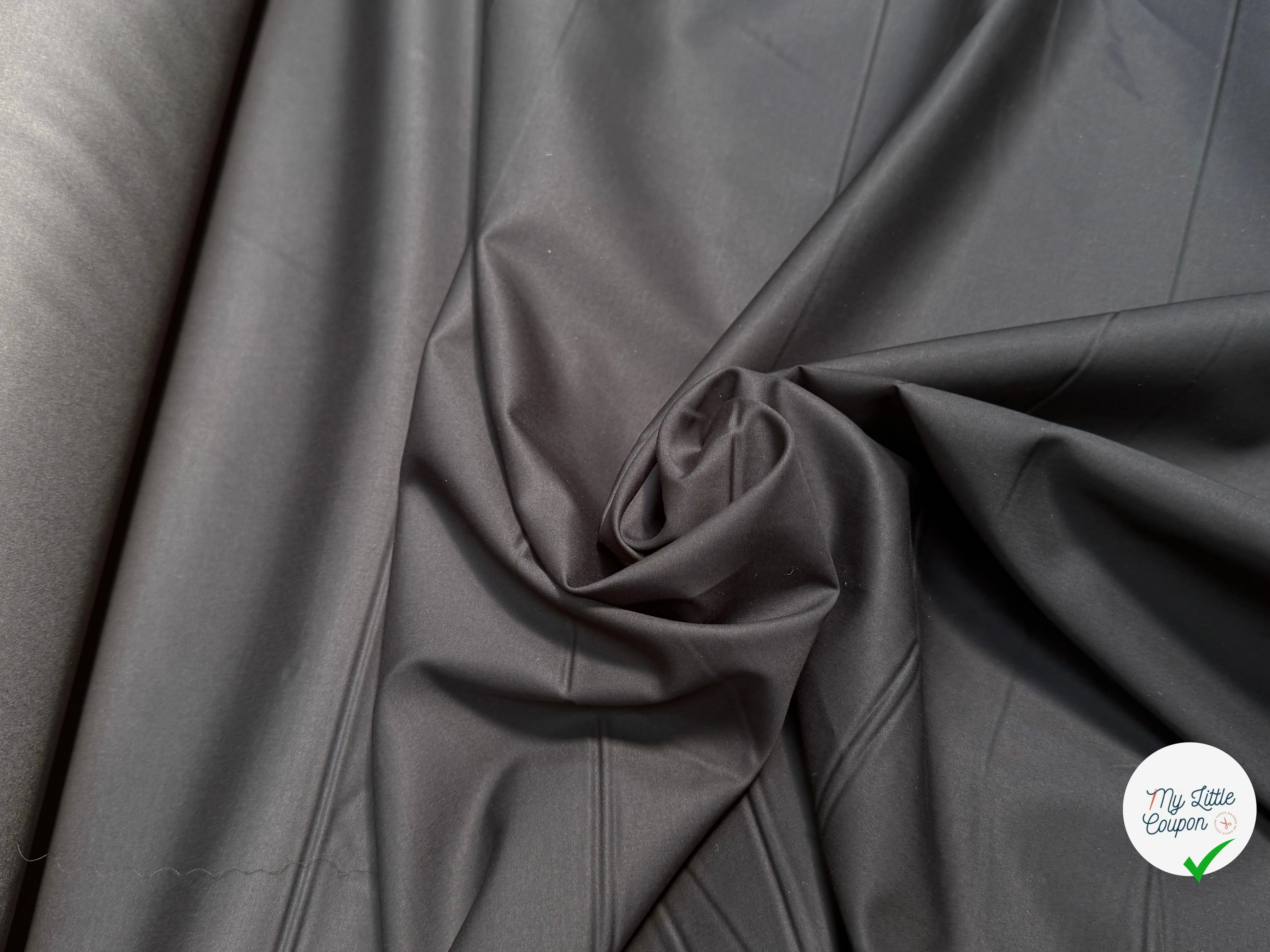 POPELINE DE COTON LISSE QUALITÉ COUTURE NOIR 200 - My Little Coupon