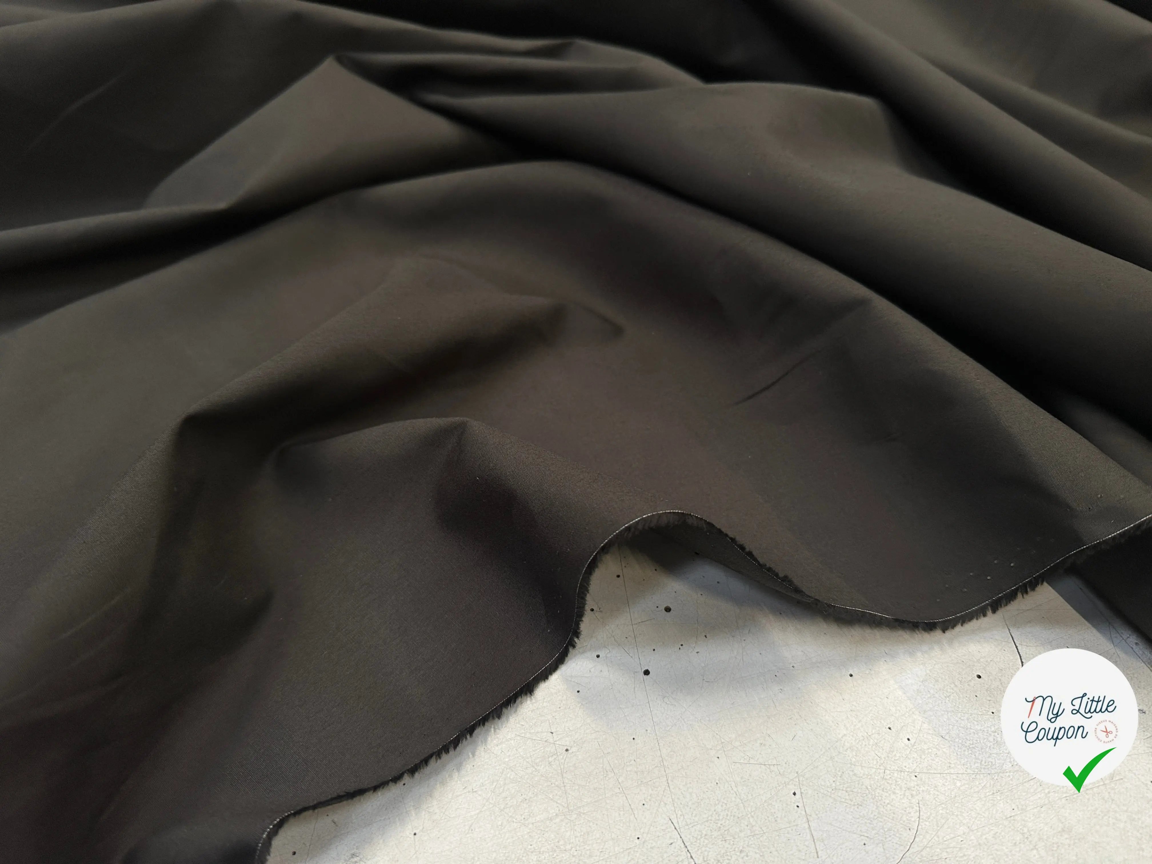 POPELINE DE COTON MARRON FONCÉ - My Little Coupon