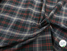POPELINE DE COTON MOTIF PRINCE DE GALLES VERT, GRIS ET ROUGE 145CM - My Little Coupon