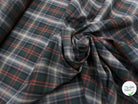 POPELINE DE COTON MOTIF PRINCE DE GALLES VERT, GRIS ET ROUGE 145CM - My Little Coupon