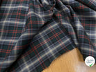POPELINE DE COTON MOTIF PRINCE DE GALLES VERT, GRIS ET ROUGE 145CM - My Little Coupon