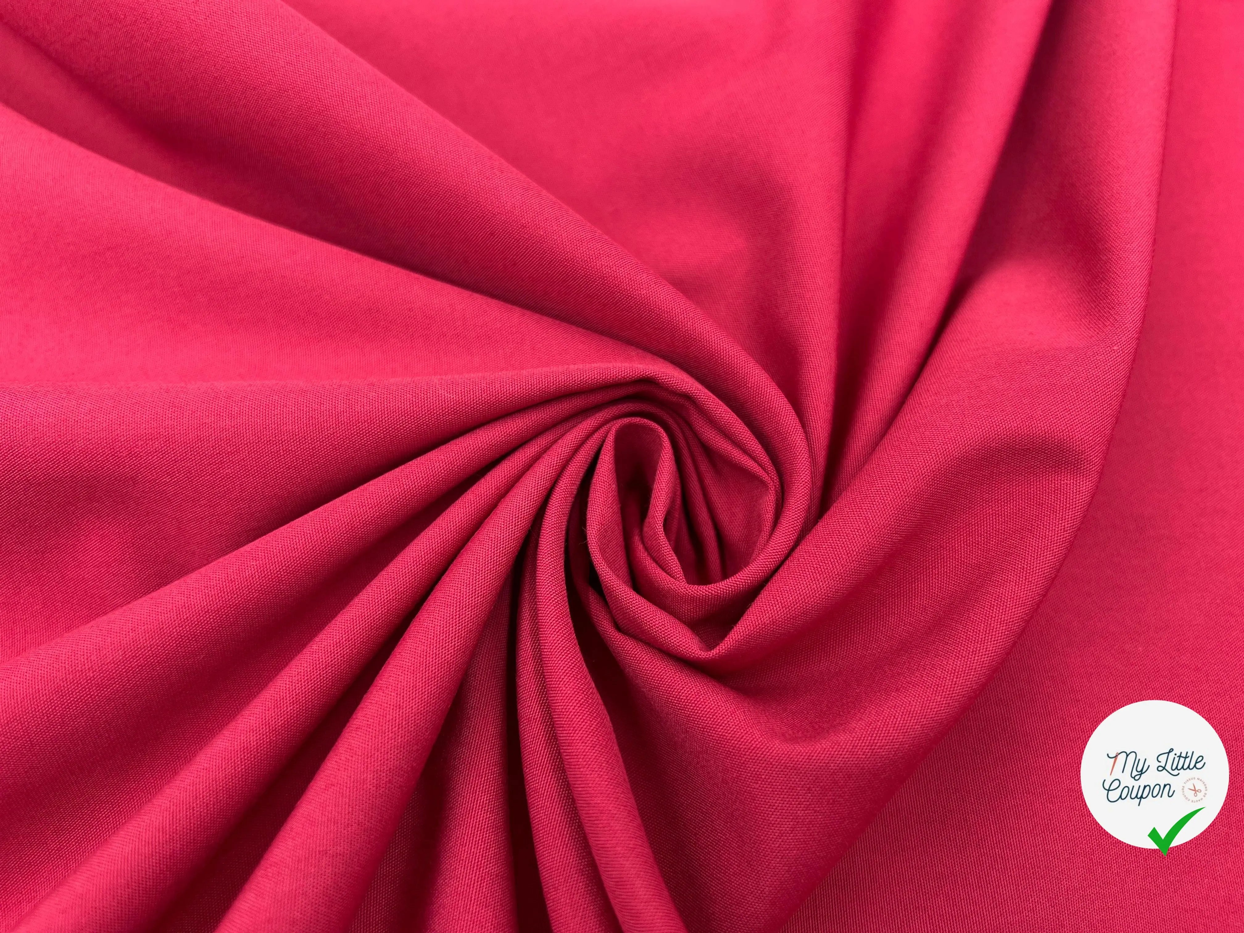 POPELINE DE COTON NÉON ROUGE FRAMBOISE - My Little Coupon - tissu - coudre