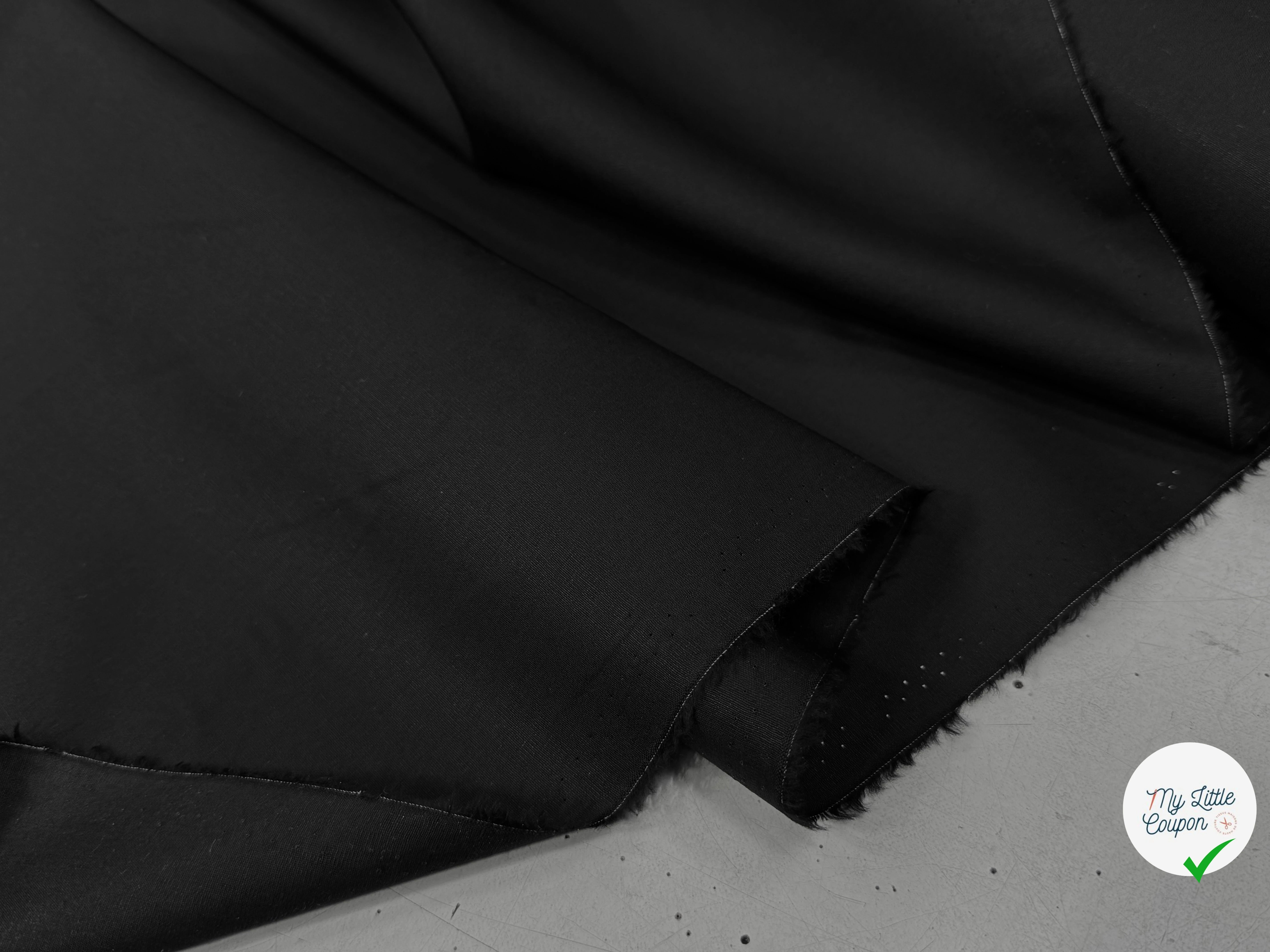 POPELINE DE COTON NOIR 150 CM - My Little Coupon
