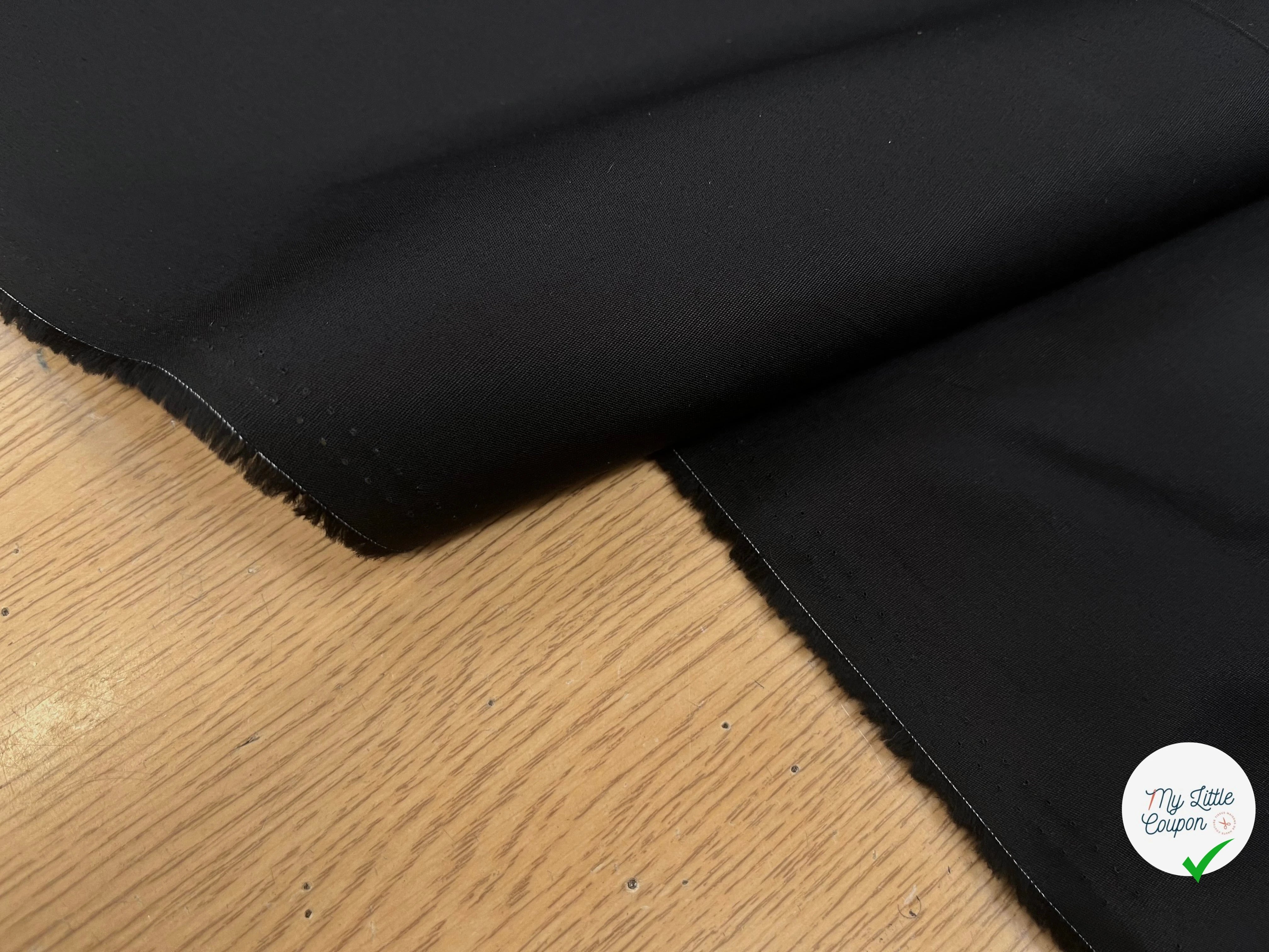 POPELINE DE COTON NOIR CRAQUANTE 145CM 100% COTON - My Little Coupon