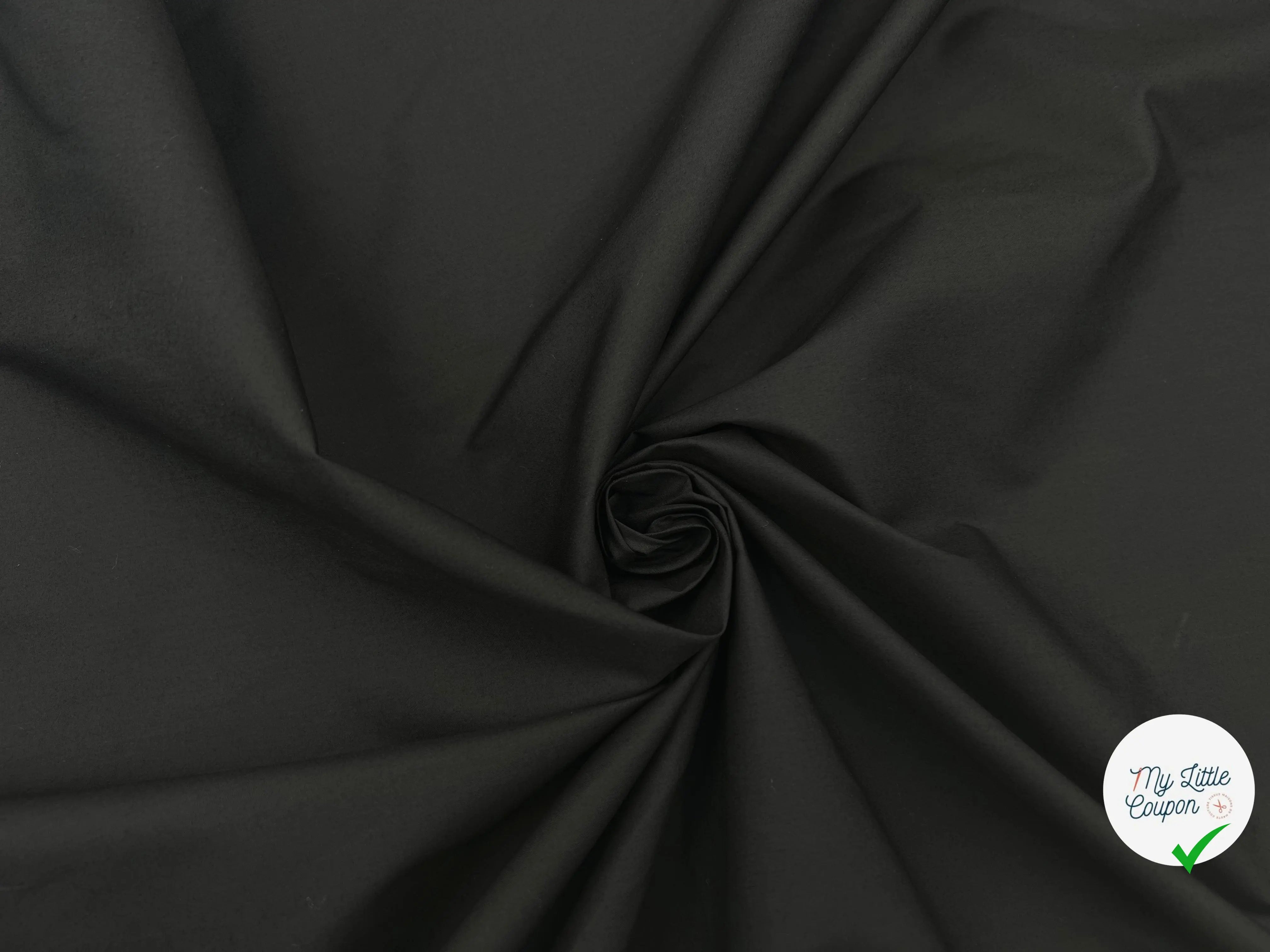 POPELINE DE COTON NOIRE PEIGNÉE - My Little Coupon - tissu - coudre