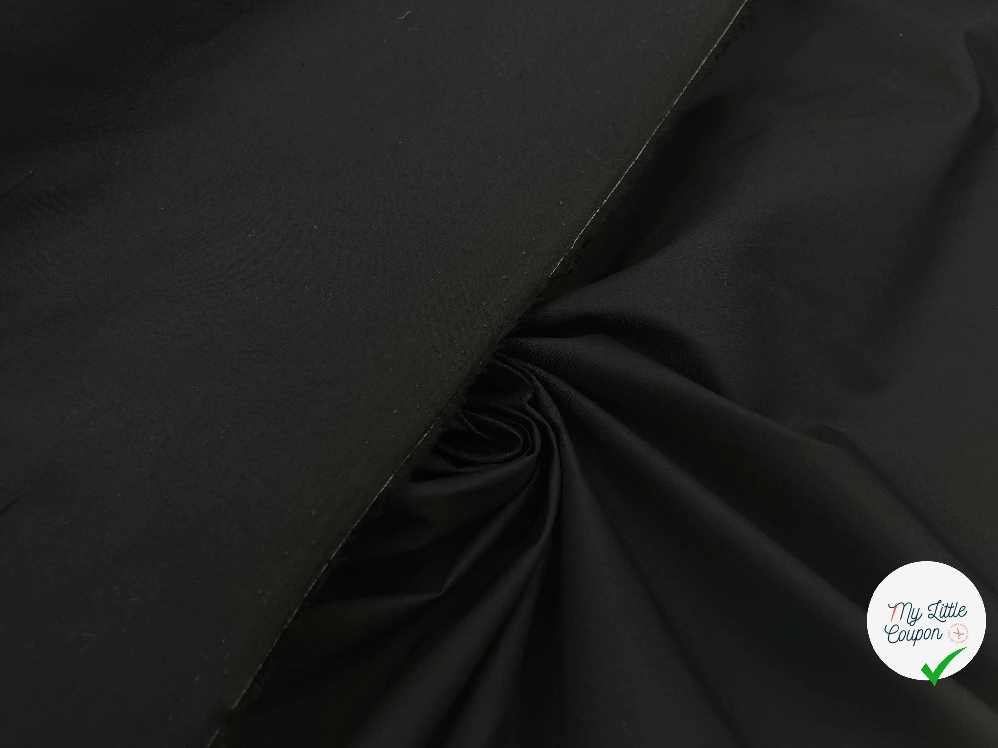 POPELINE DE COTON NOIRE PEIGNÉE - My Little Coupon - tissu - coudre