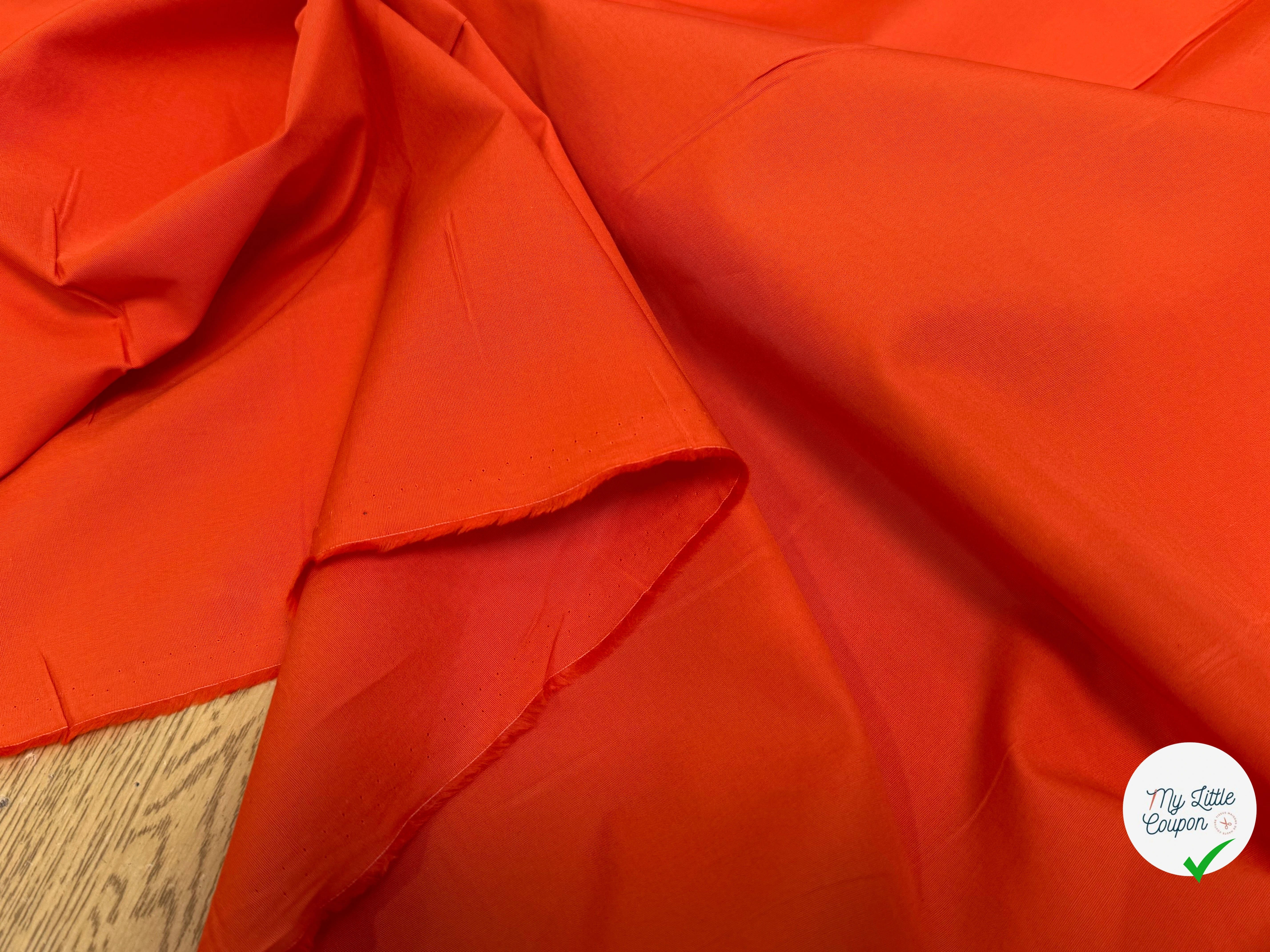 POPELINE DE COTON ORANGE QUALITÉ COUTURE - My Little Coupon