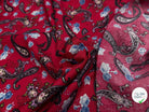 POPELINE DE COTON PAISLEY ROUGE - My Little Coupon
