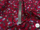 POPELINE DE COTON PAISLEY ROUGE - My Little Coupon