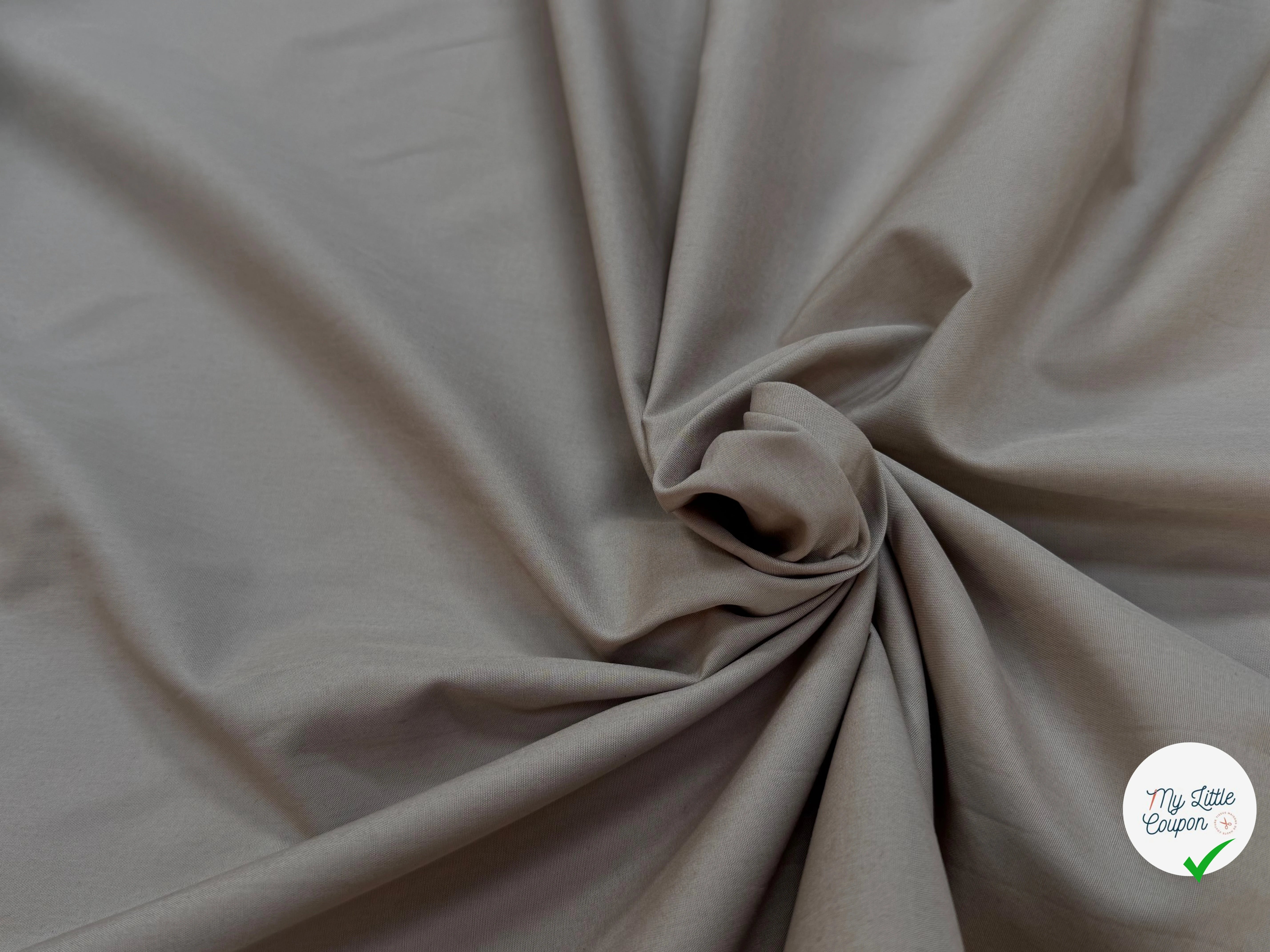 POPELINE DE COTON PRÉMIUM BEIGE TAUPE - My Little Coupon