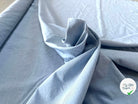 POPELINE DE COTON RAYURES BLANCHES FOND BLEU - My Little Coupon