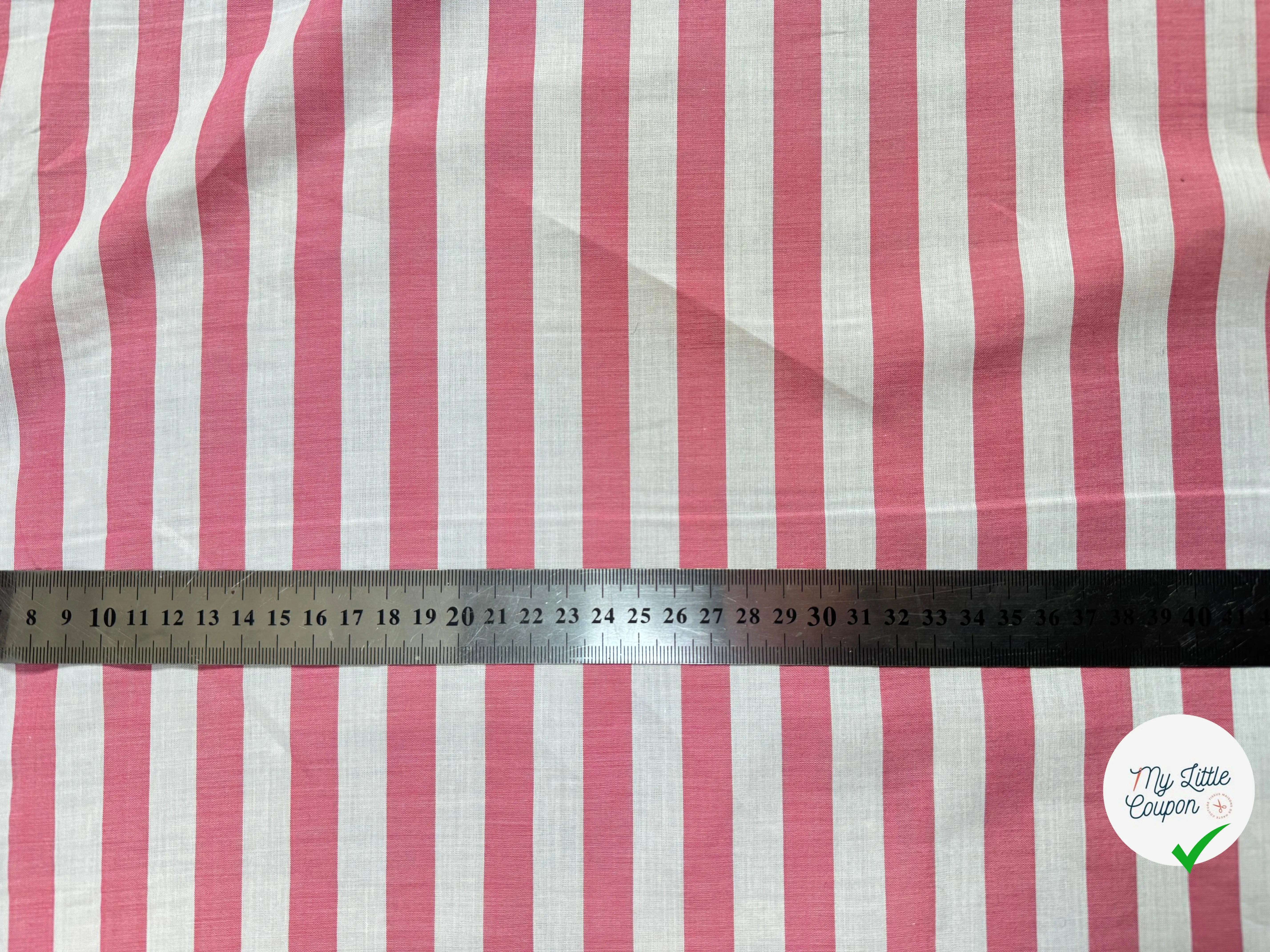 POPELINE DE COTON RAYURES ROUGES ET BLANCHES - My Little Coupon
