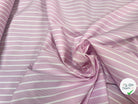 POPELINE DE COTON ROSE RAYURES BLANCHES - My Little Coupon