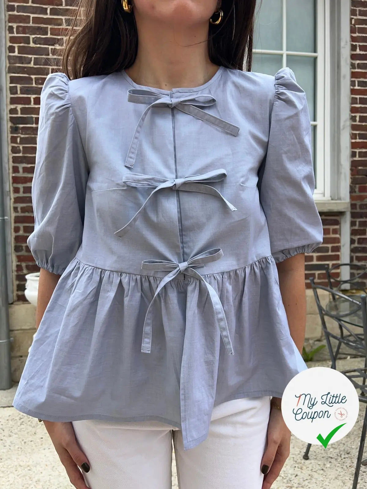 POPELINE DE COTON  SATIN TESSITURA MONTI 1911 GRIS BLEUTÉ - My Little Coupon