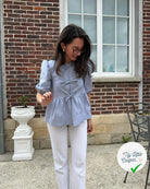 POPELINE DE COTON  SATIN TESSITURA MONTI 1911 GRIS BLEUTÉ - My Little Coupon