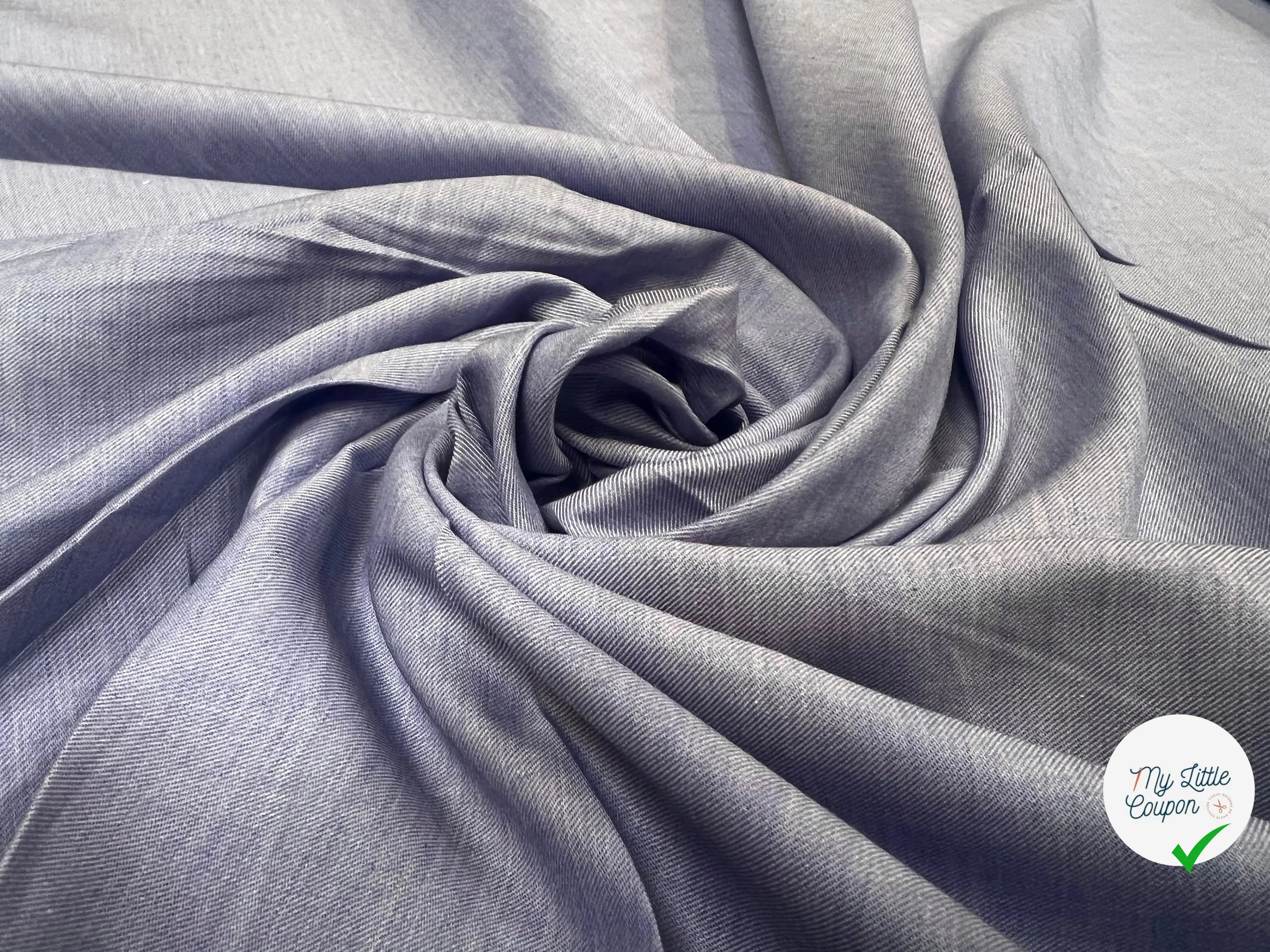 POPELINE DE COTON SERGÉE BLEU - My Little Coupon