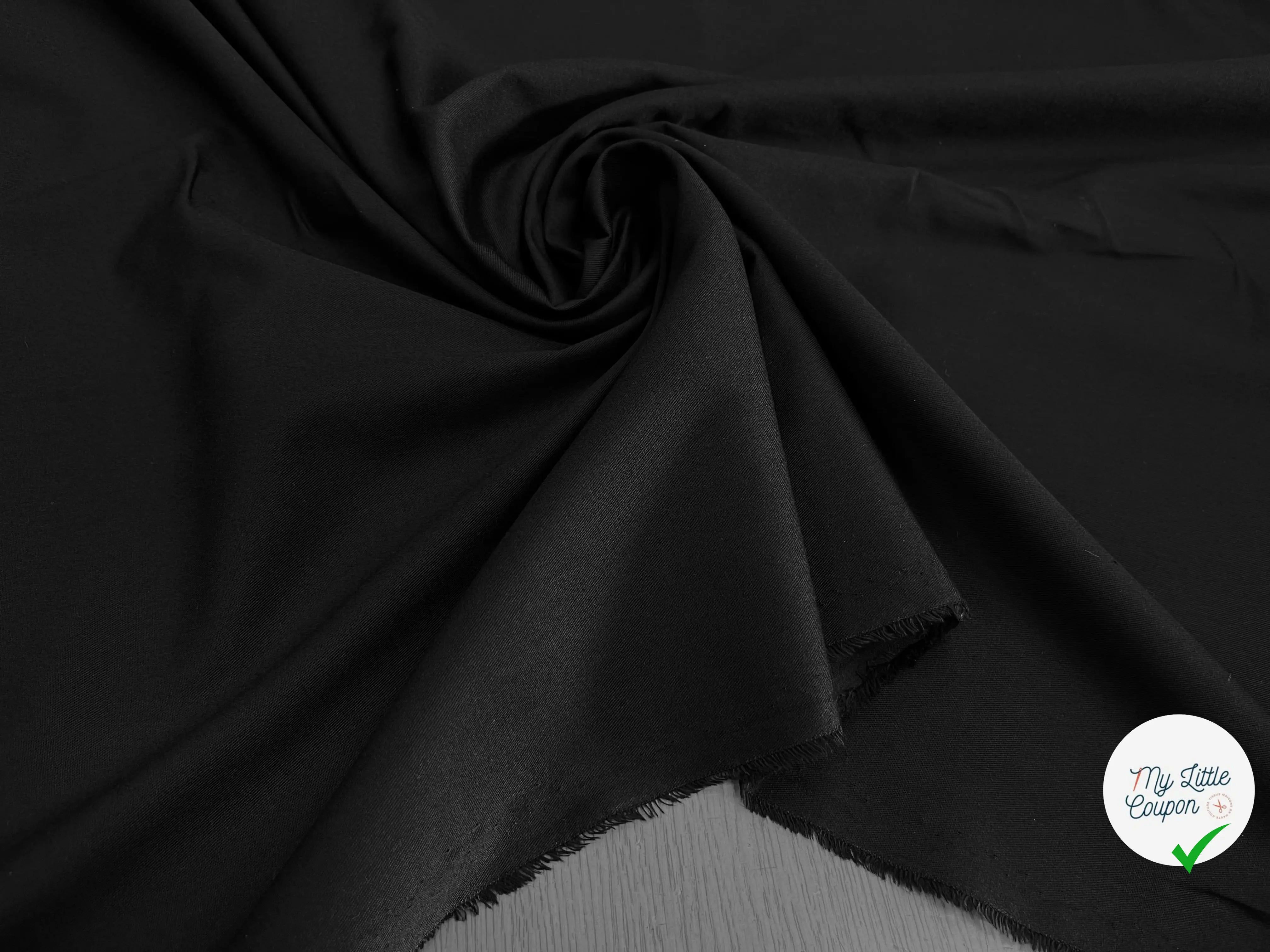 POPELINE DE COTON SERGÉE NOIR - My Little Coupon