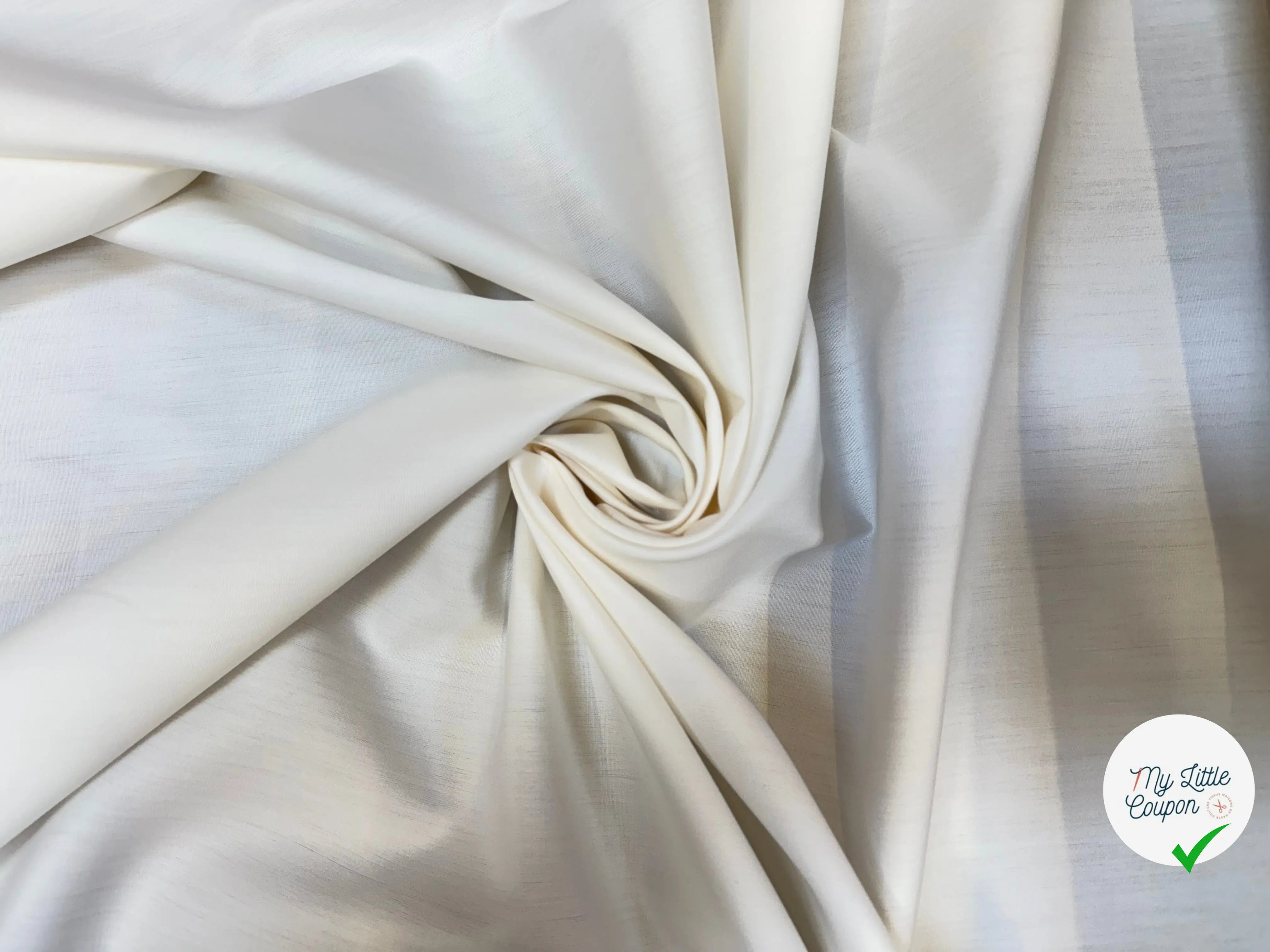 POPELINE DE COTON SIMPLE MILKY WHITE TRANSPARENTE - My Little Coupon