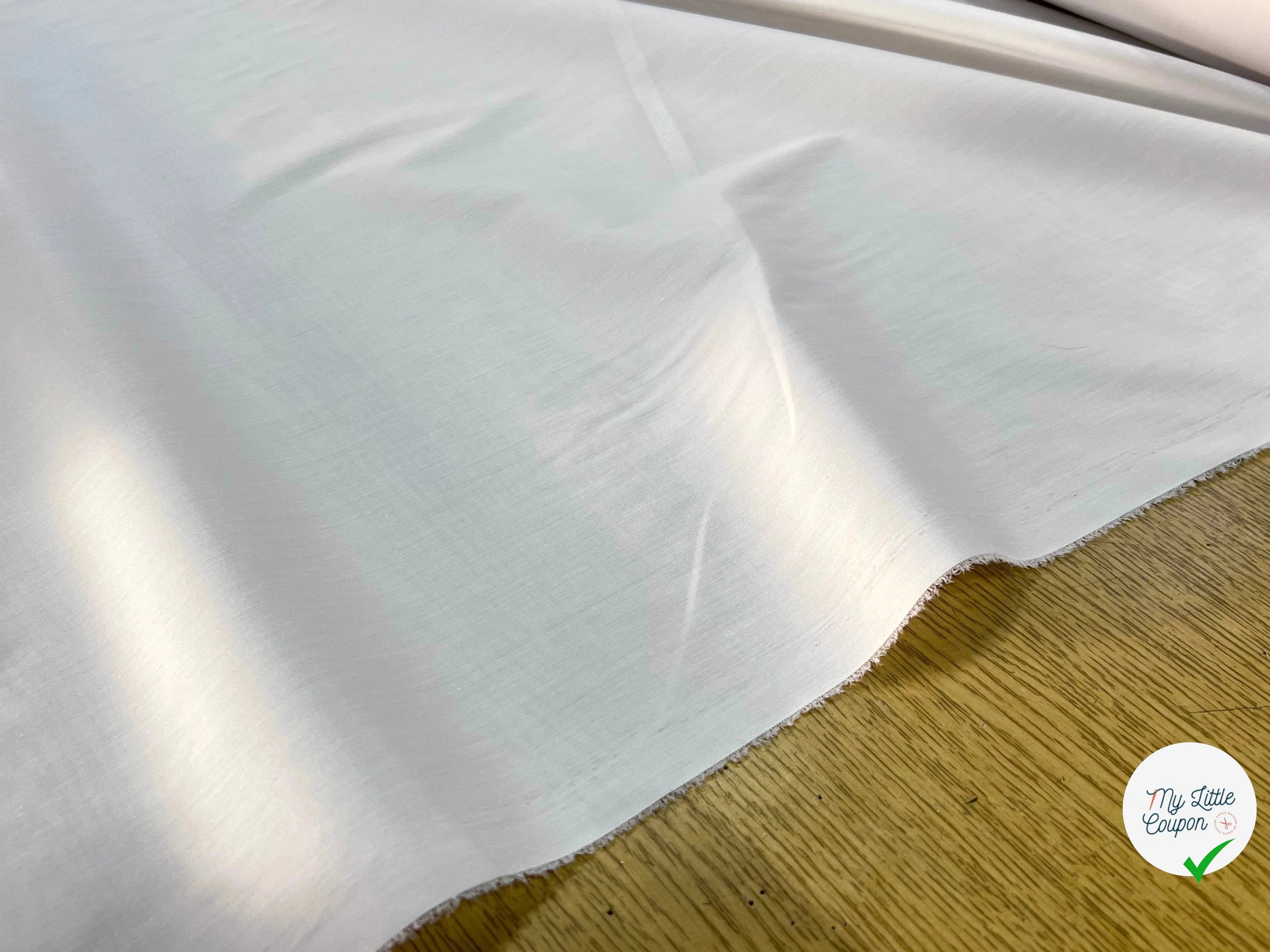 POPELINE DE COTON STRETCH BLANC 97% COTON - My Little Coupon