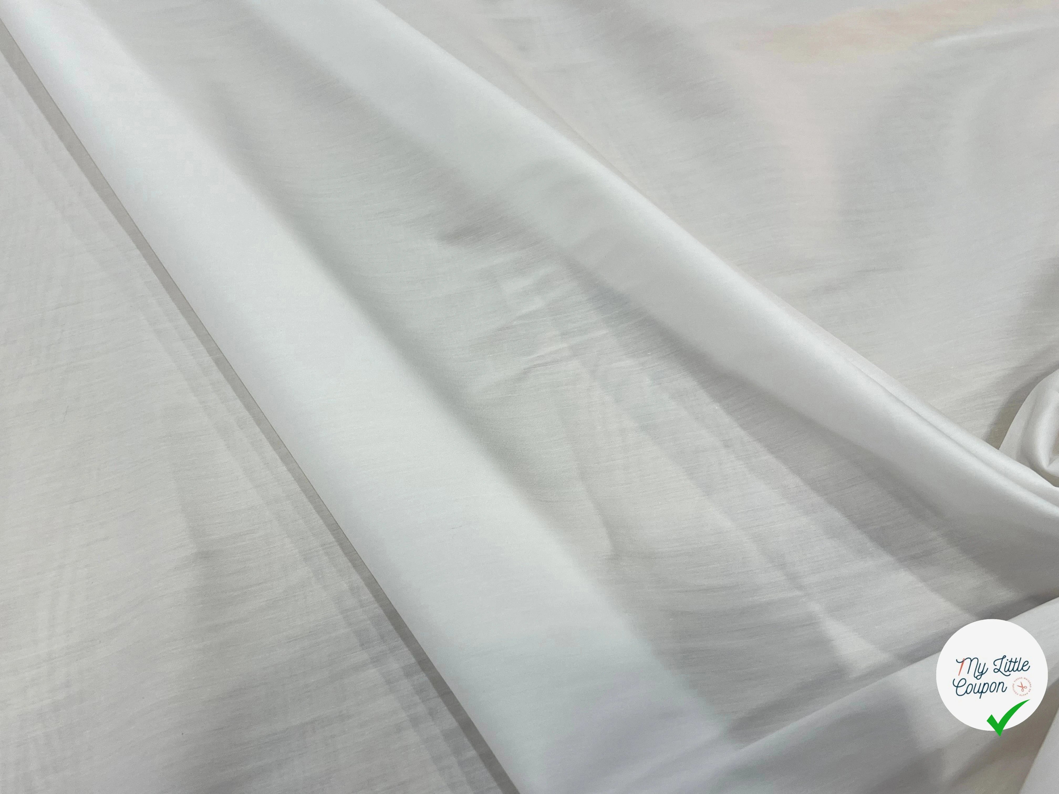 POPELINE DE COTON STRETCH BLANC 97% COTON - My Little Coupon