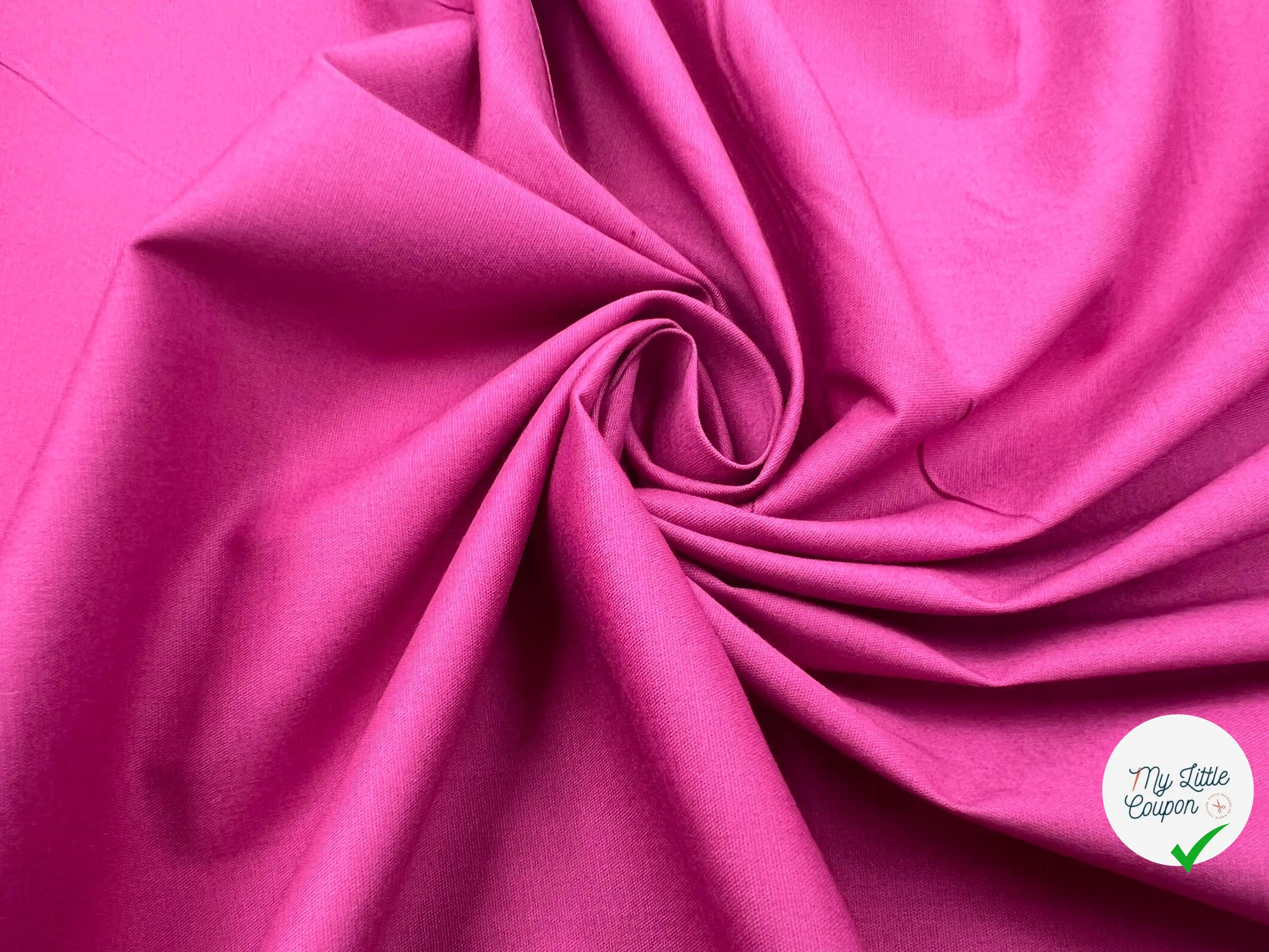 POPELINE DE COTON STRETCH FUSCHSIA - My Little Coupon - tissu - coudre