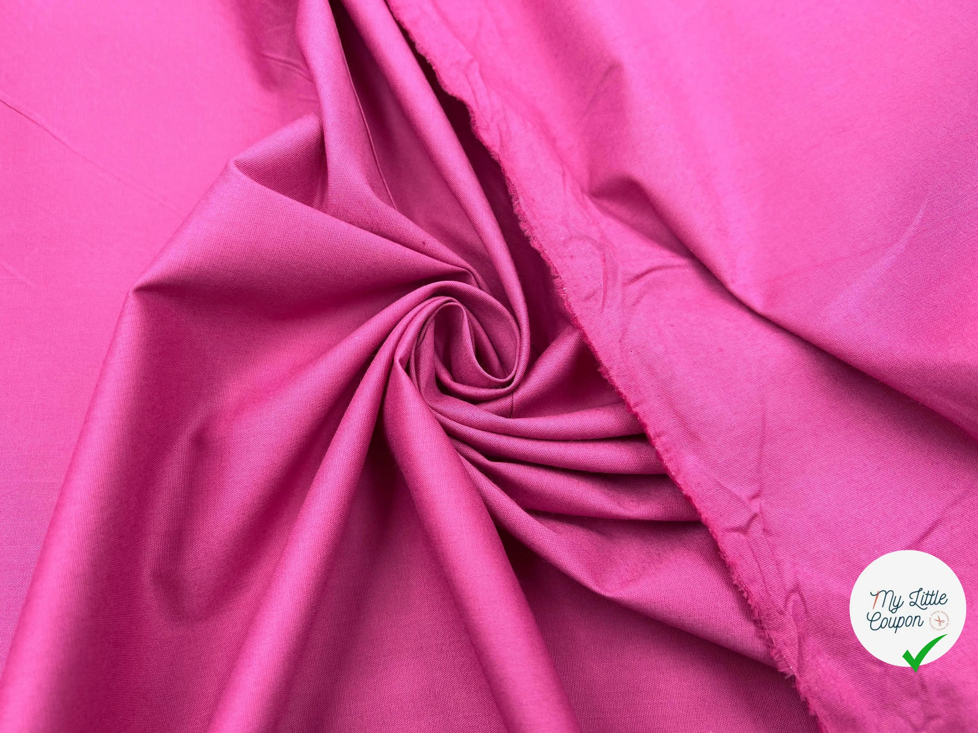 POPELINE DE COTON STRETCH FUSCHSIA - My Little Coupon - tissu - coudre