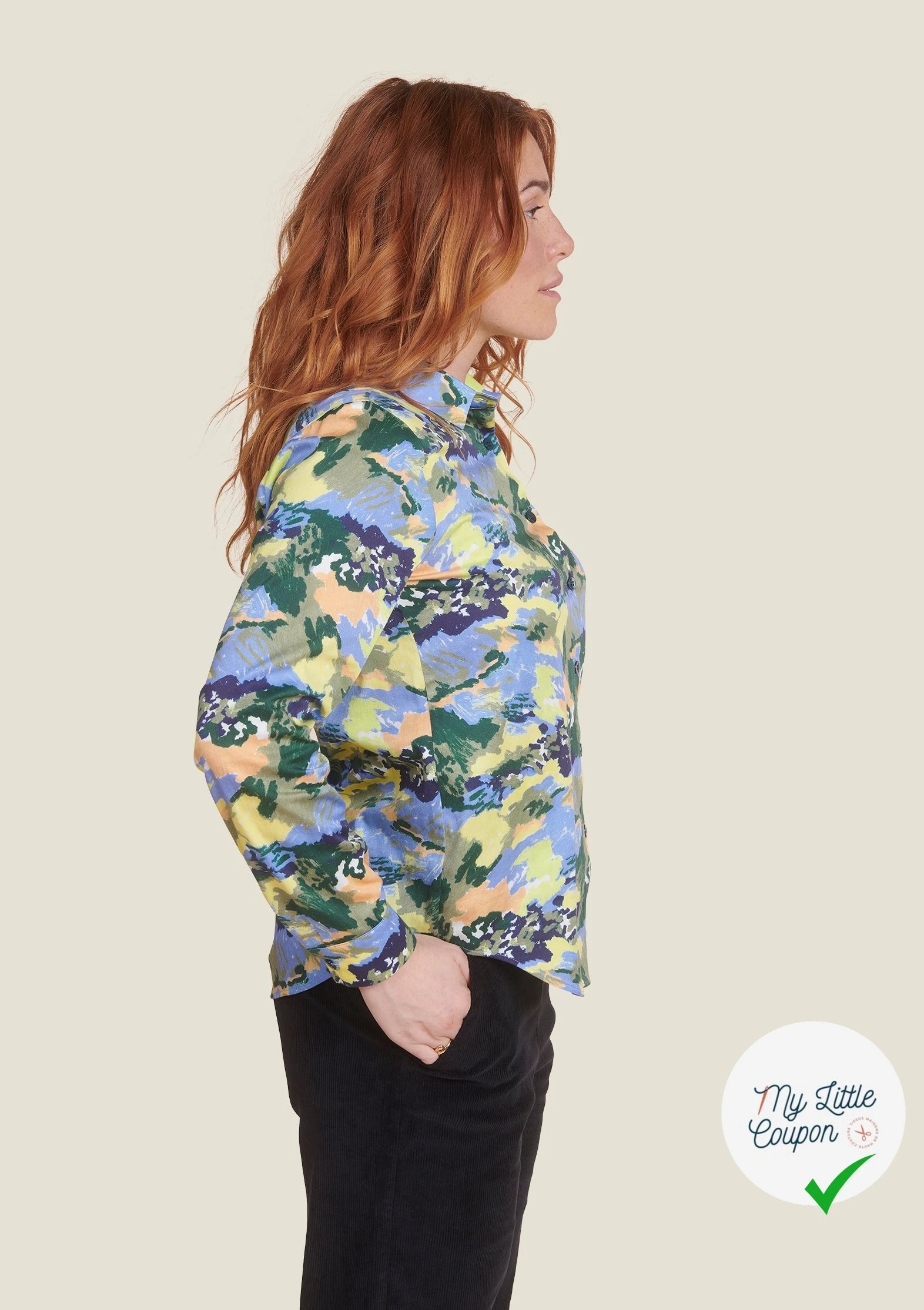 POPELINE DE COTON STRETCH IMPRIMÉE ORAGES - My Little Coupon