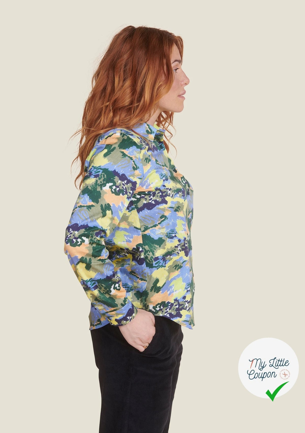 POPELINE DE COTON STRETCH IMPRIMÉE ORAGES - My Little Coupon