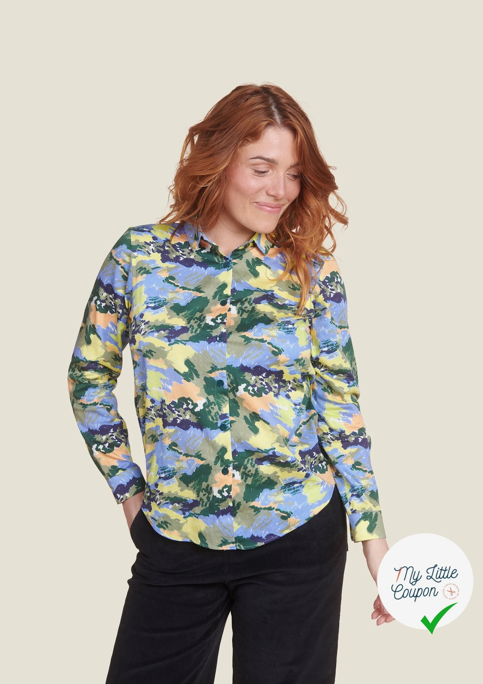 POPELINE DE COTON STRETCH IMPRIMÉE ORAGES - My Little Coupon