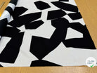 POPELINE DE COTON SUPERBE MOTIF GÉOMETRIQUE BLANC NOIR - My Little Coupon