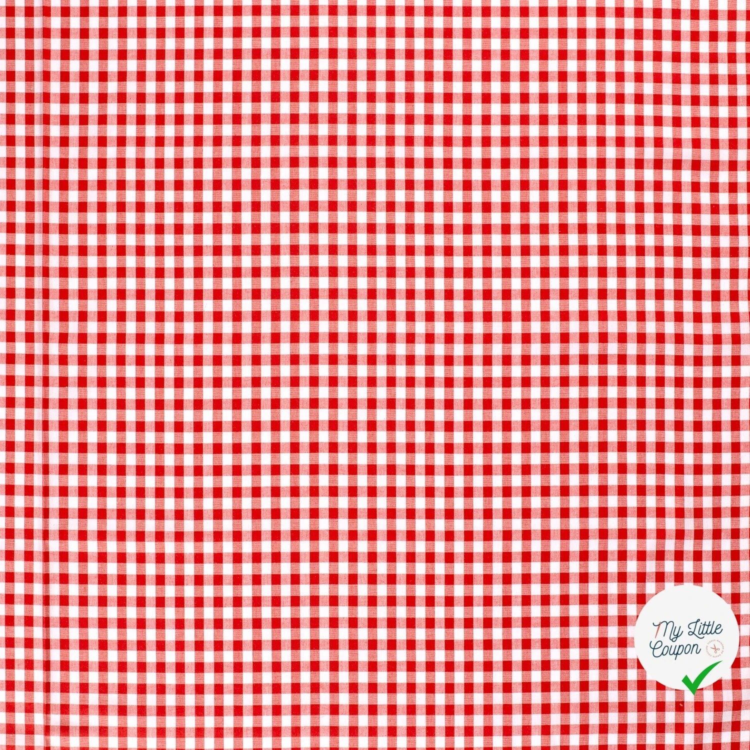 POPELINE DE COTON TISSU FIL TEINT CARREAUX ROUGE - My Little Coupon