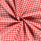 POPELINE DE COTON TISSU FIL TEINT CARREAUX ROUGE - My Little Coupon