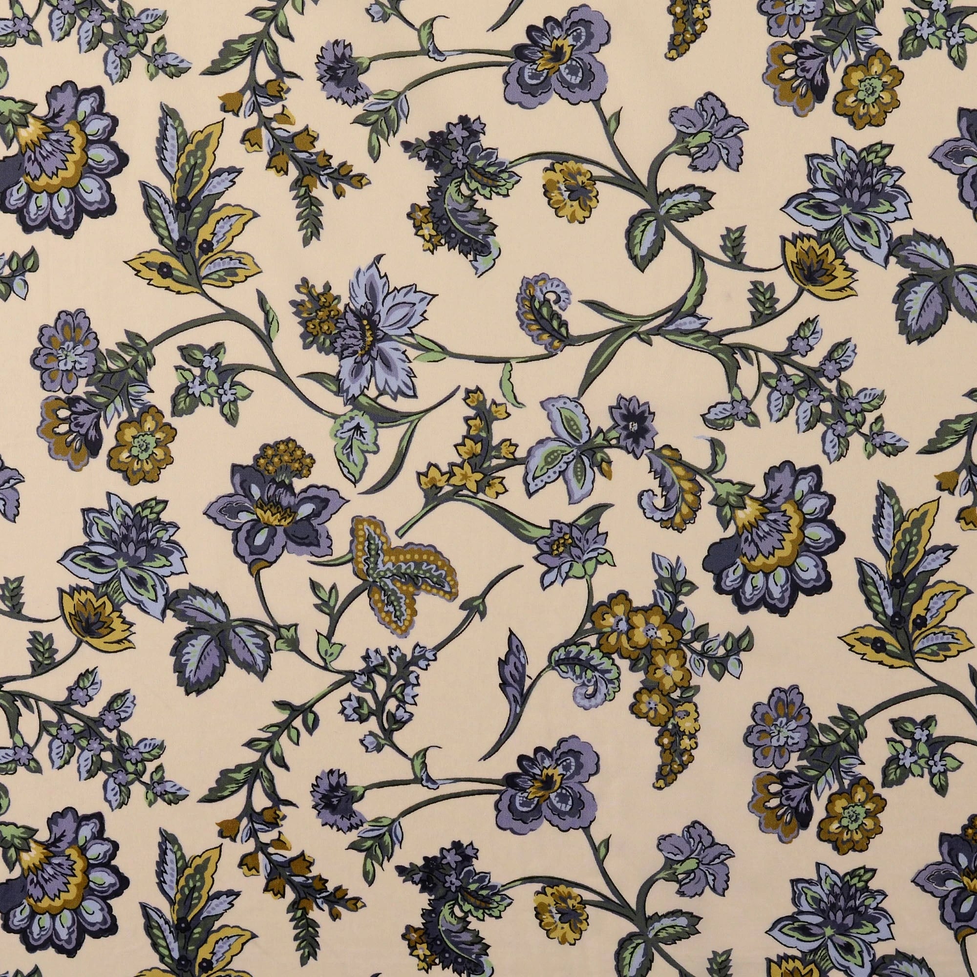 POPELINE DE COTON TISSU IMPRIMÉ NUMÉRIQUE PAISLEY BLEU CLAIR - My Little Coupon