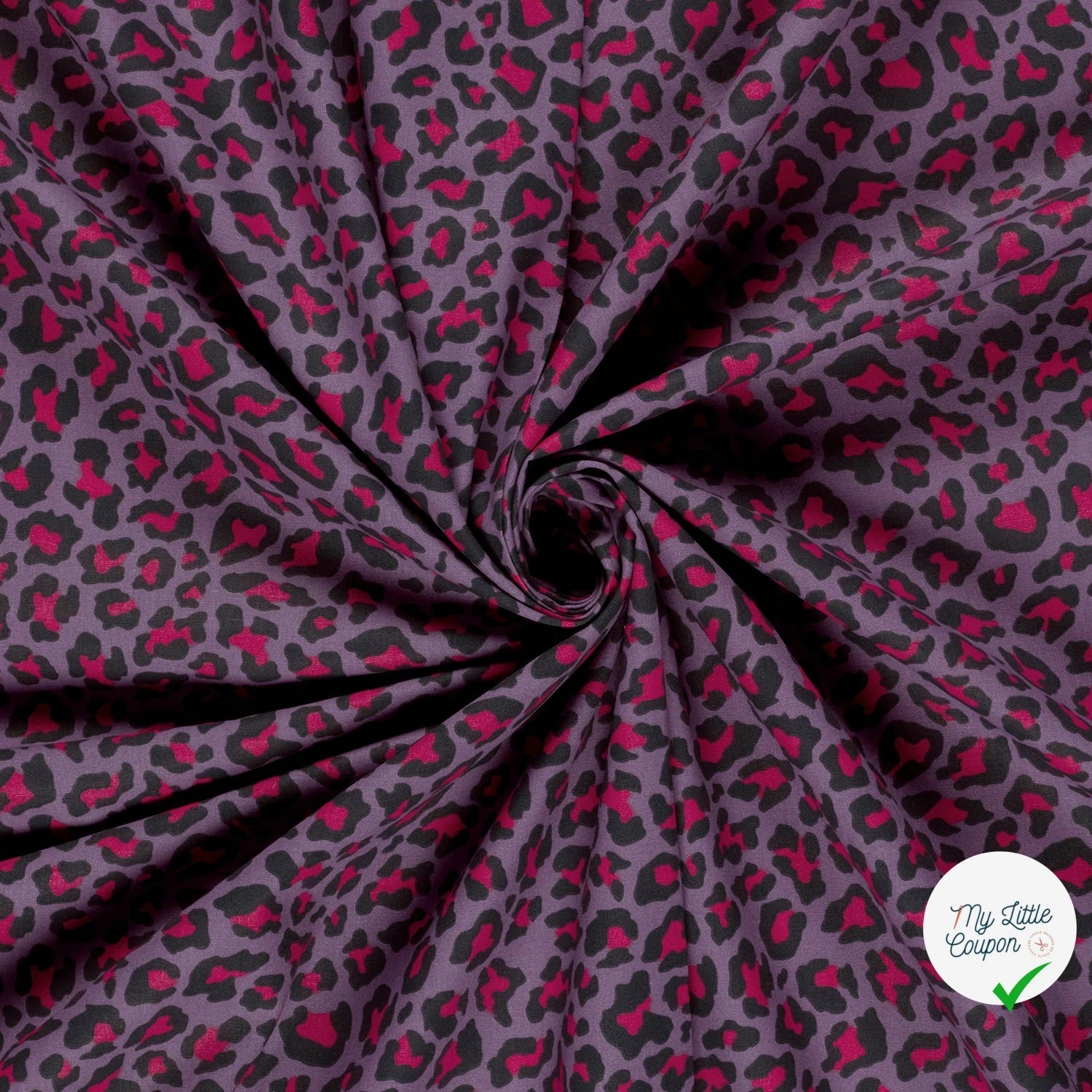 POPELINE DE COTON TISSU IMPRIMÉ PANTHER POURPRE - My Little Coupon