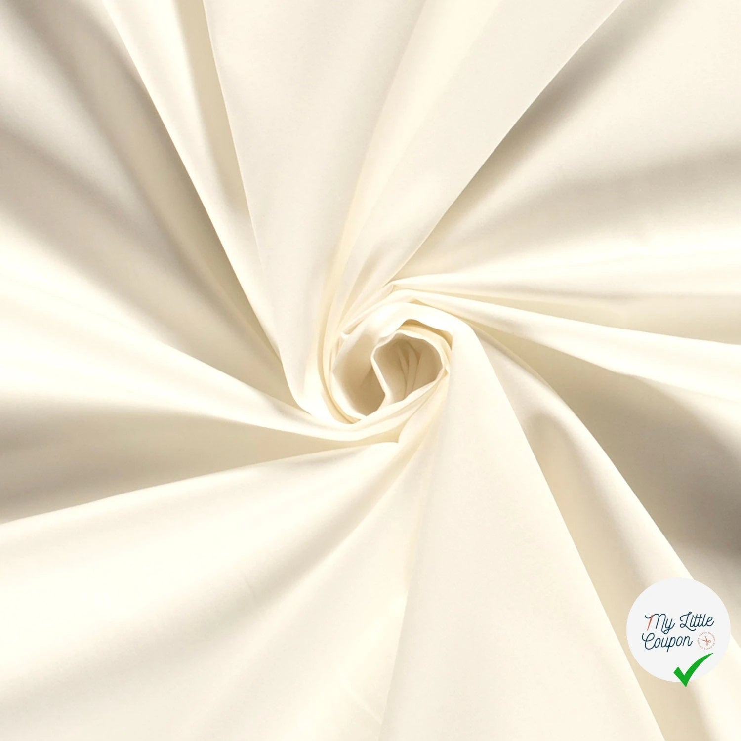 POPELINE DE COTON TISSU UNICOLORE BLANC CASSÉ - My Little Coupon