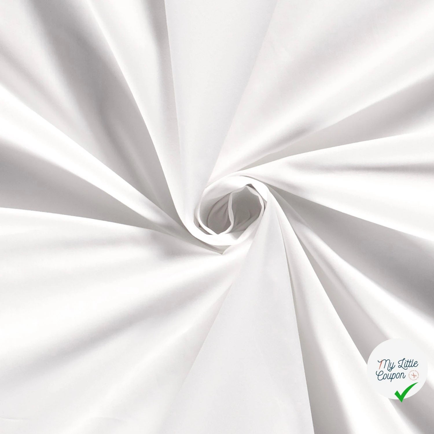 POPELINE DE COTON TISSU UNICOLORE BLANC OPTIQUE - My Little Coupon