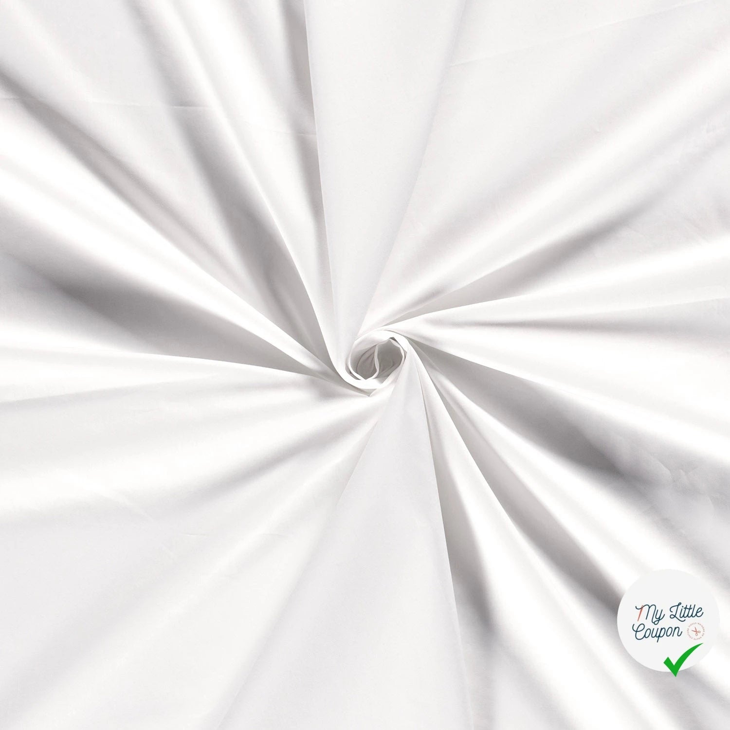 POPELINE DE COTON TISSU UNICOLORE BLANC OPTIQUE - My Little Coupon