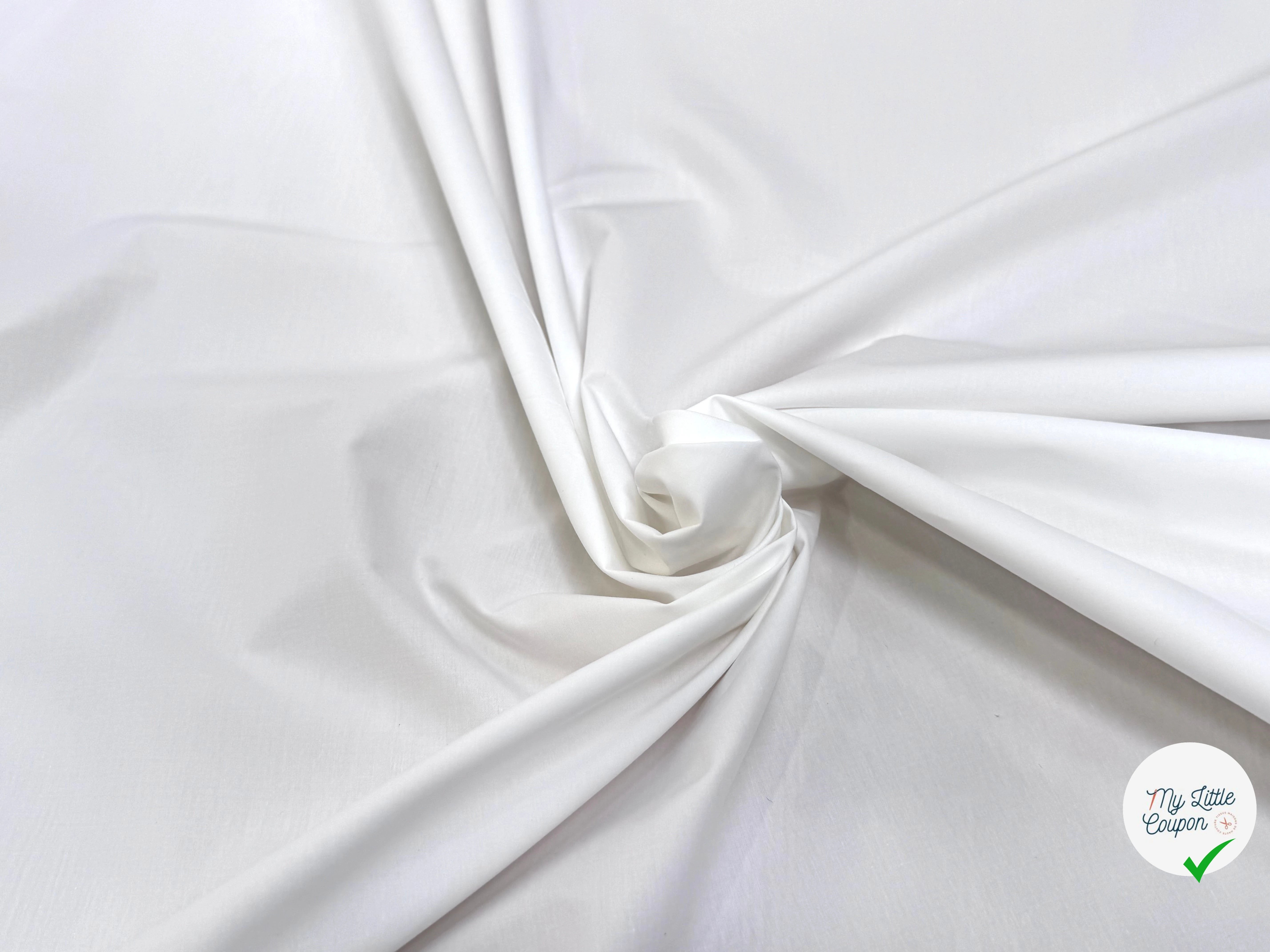 POPELINE DE COTON  ULTRA CHIC BLANC ÉFFET CRAQUANT STRETCH - My Little Coupon