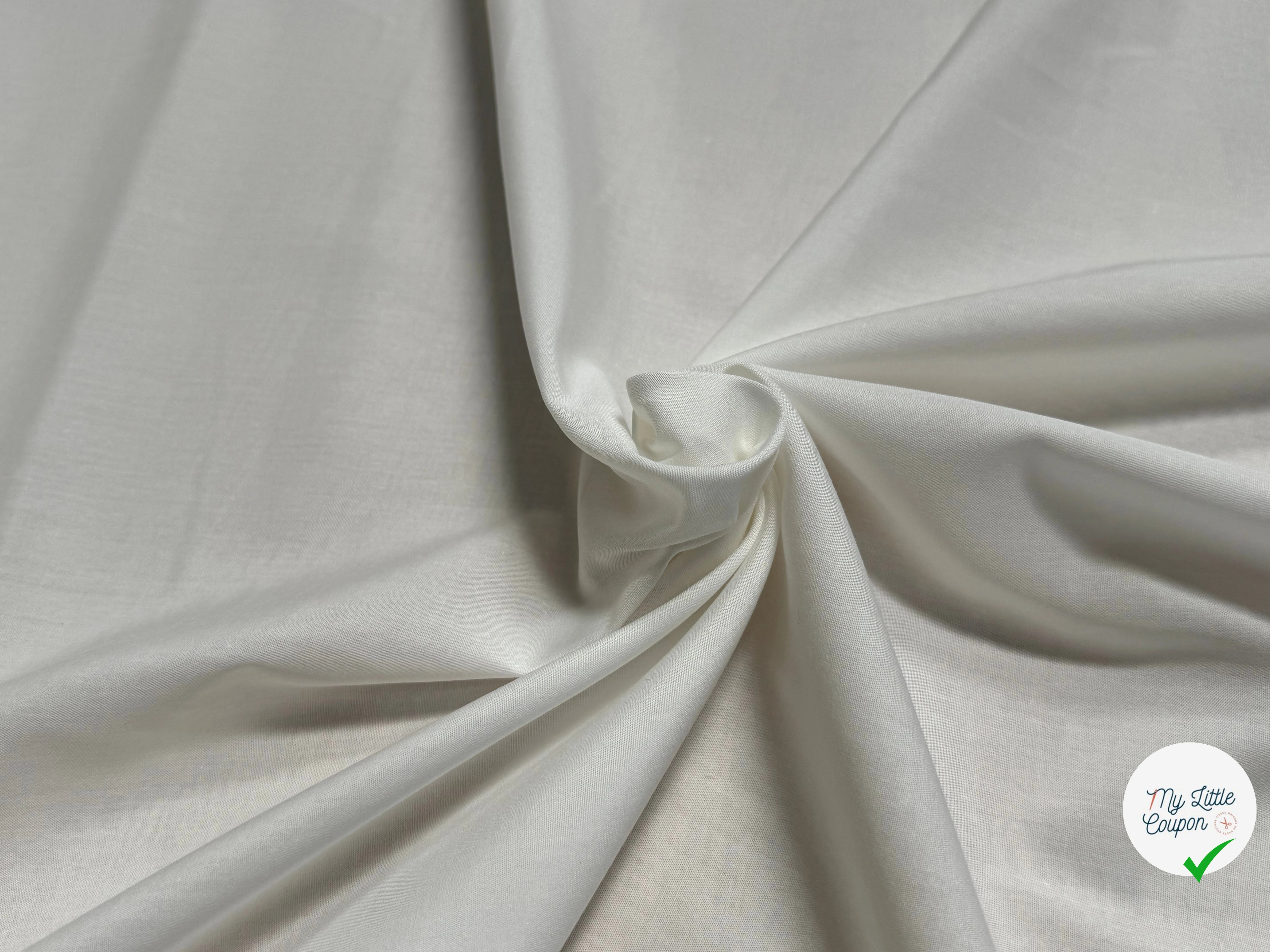 POPELINE DE COTON ULTRA PREMIUM BLANC CASSÉ - My Little Coupon