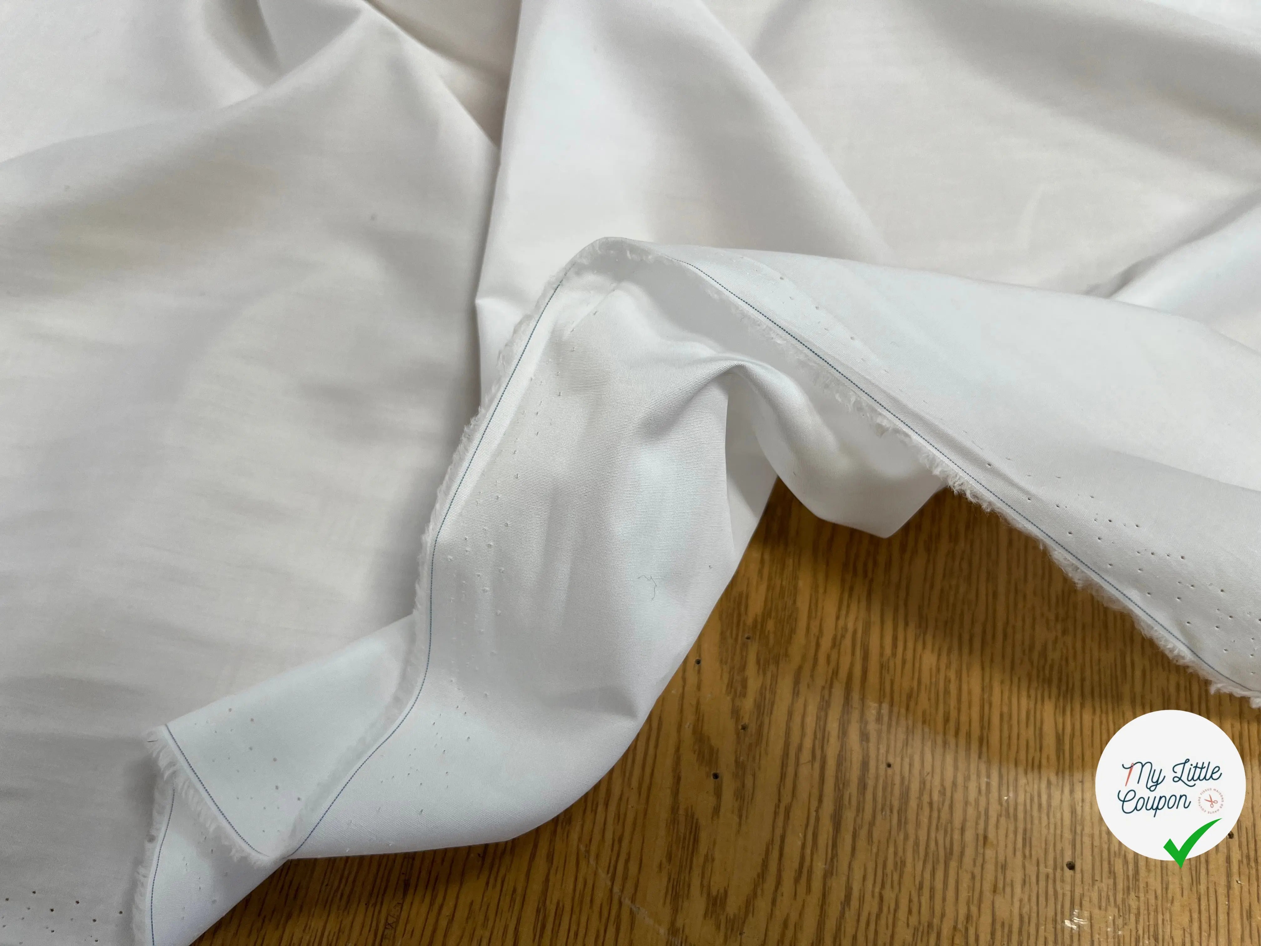 POPELINE DE COTON UNI BLANCHE - My Little Coupon