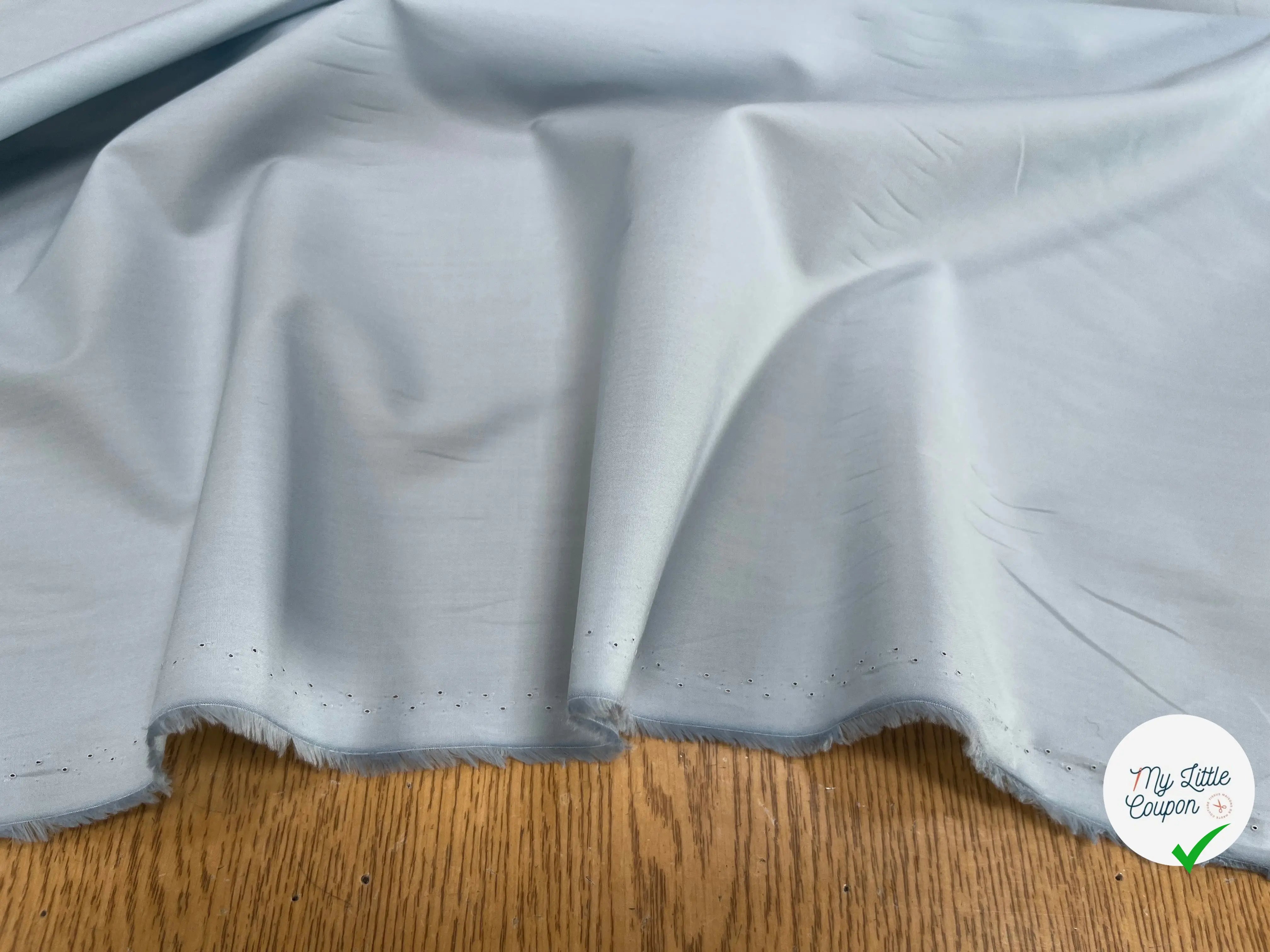POPELINE DE COTON UNI BLEU CIEL - My Little Coupon