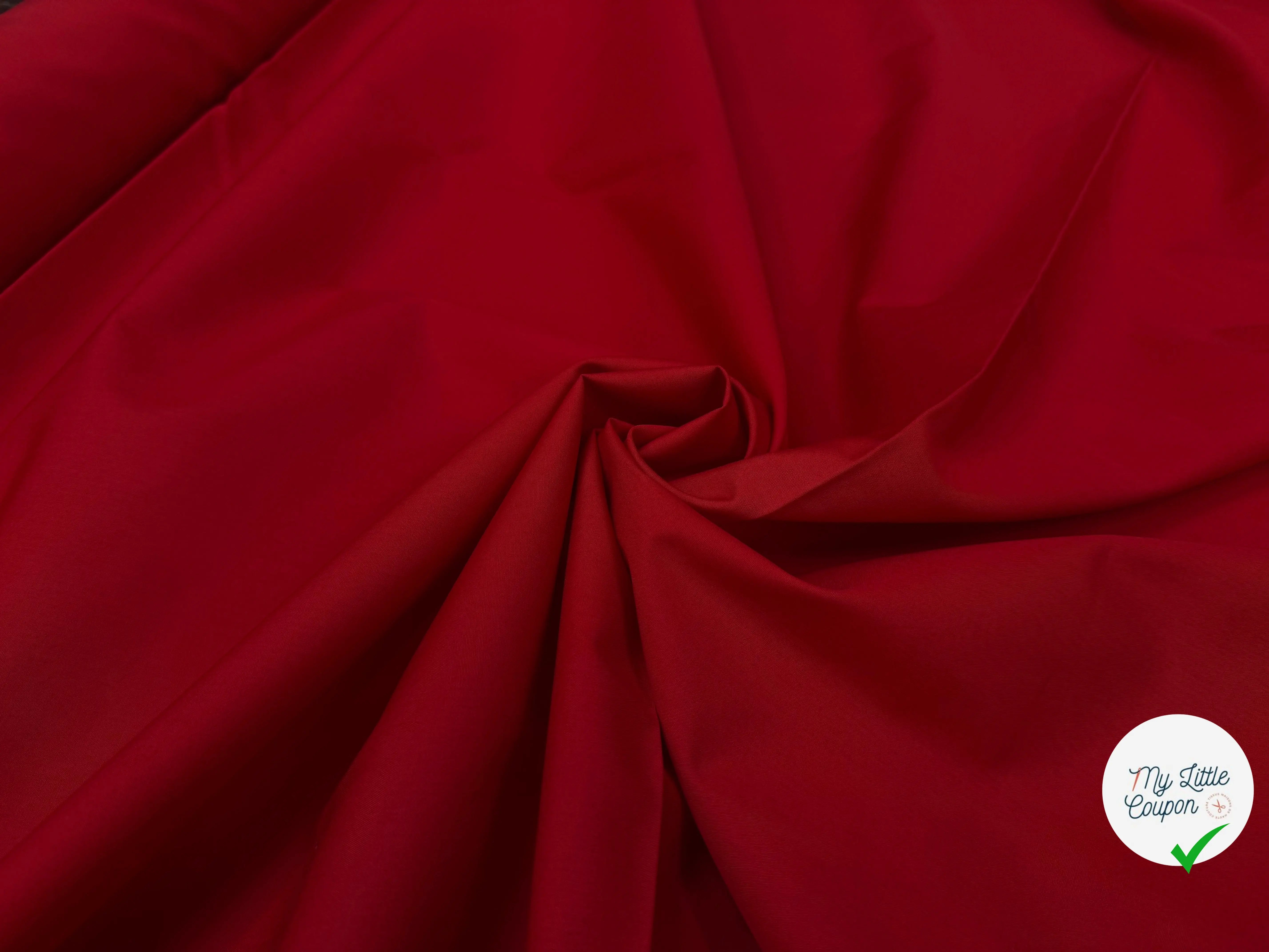 POPELINE DE COTON UNI ROUGE - My Little Coupon