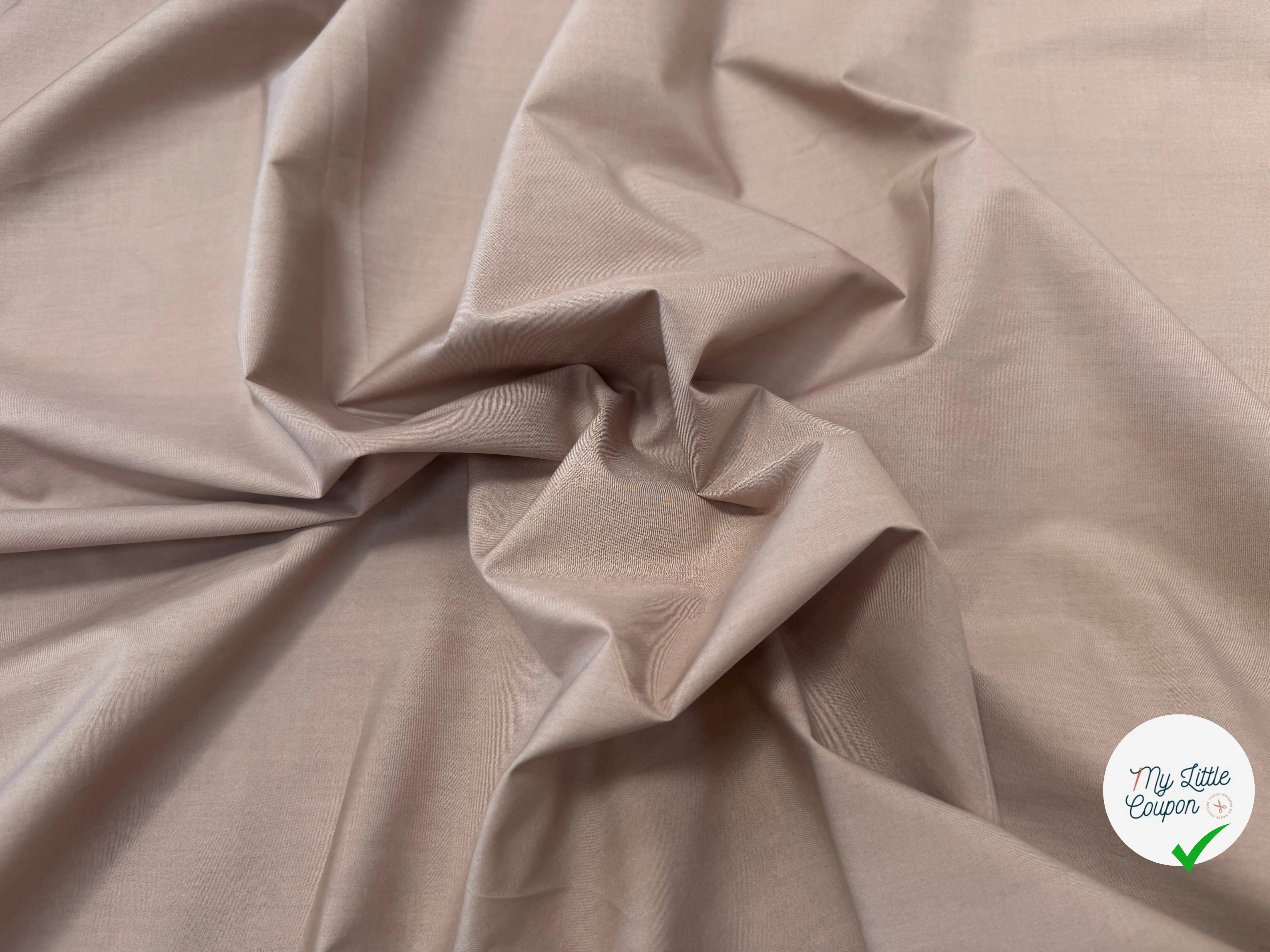 POPELINE DE COTON UNI TAUPE - My Little Coupon