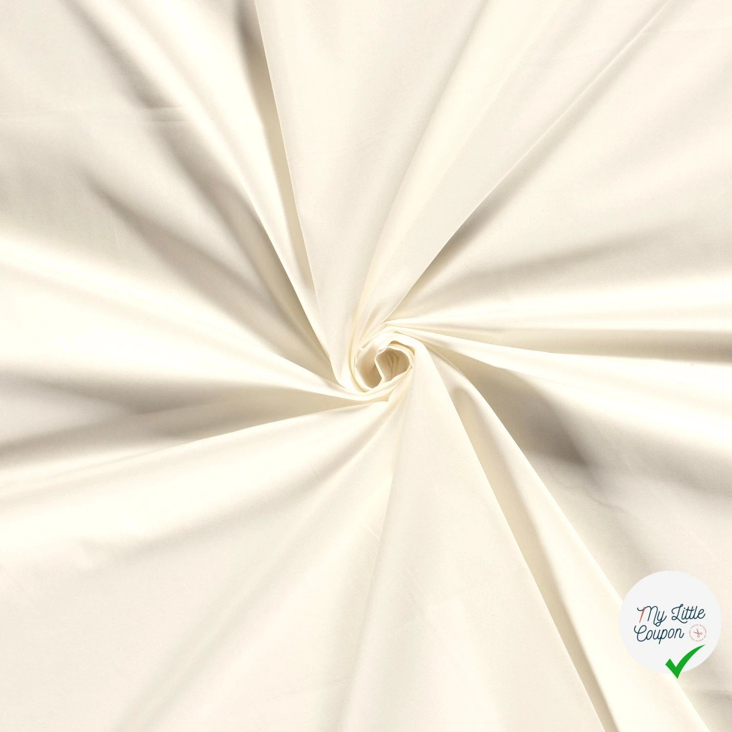 POPELINE DE COTON UNICOLORE BLANC CASSE - My Little Coupon