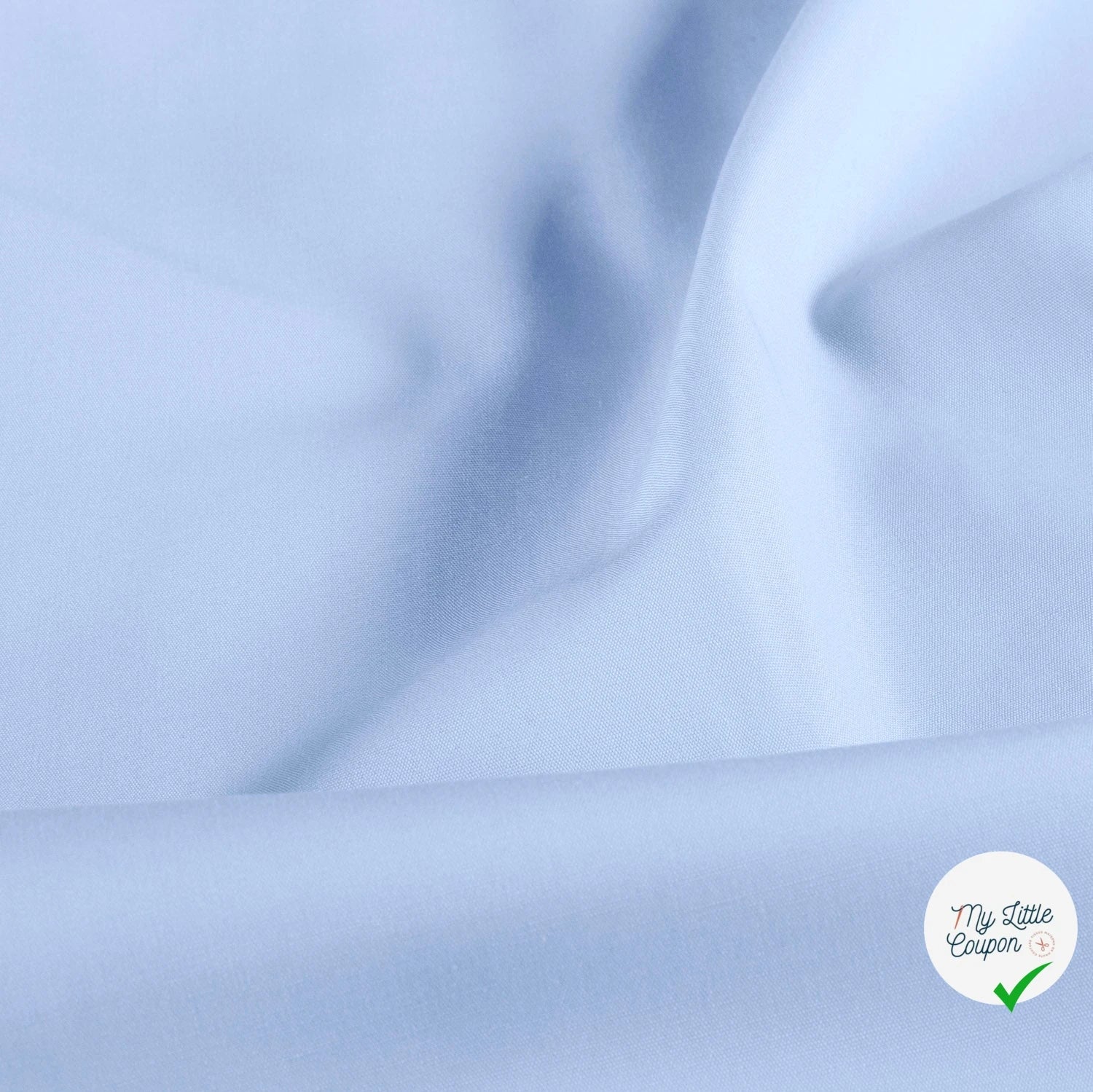 POPELINE DE COTON UNICOLORE BLEU BEBE - My Little Coupon