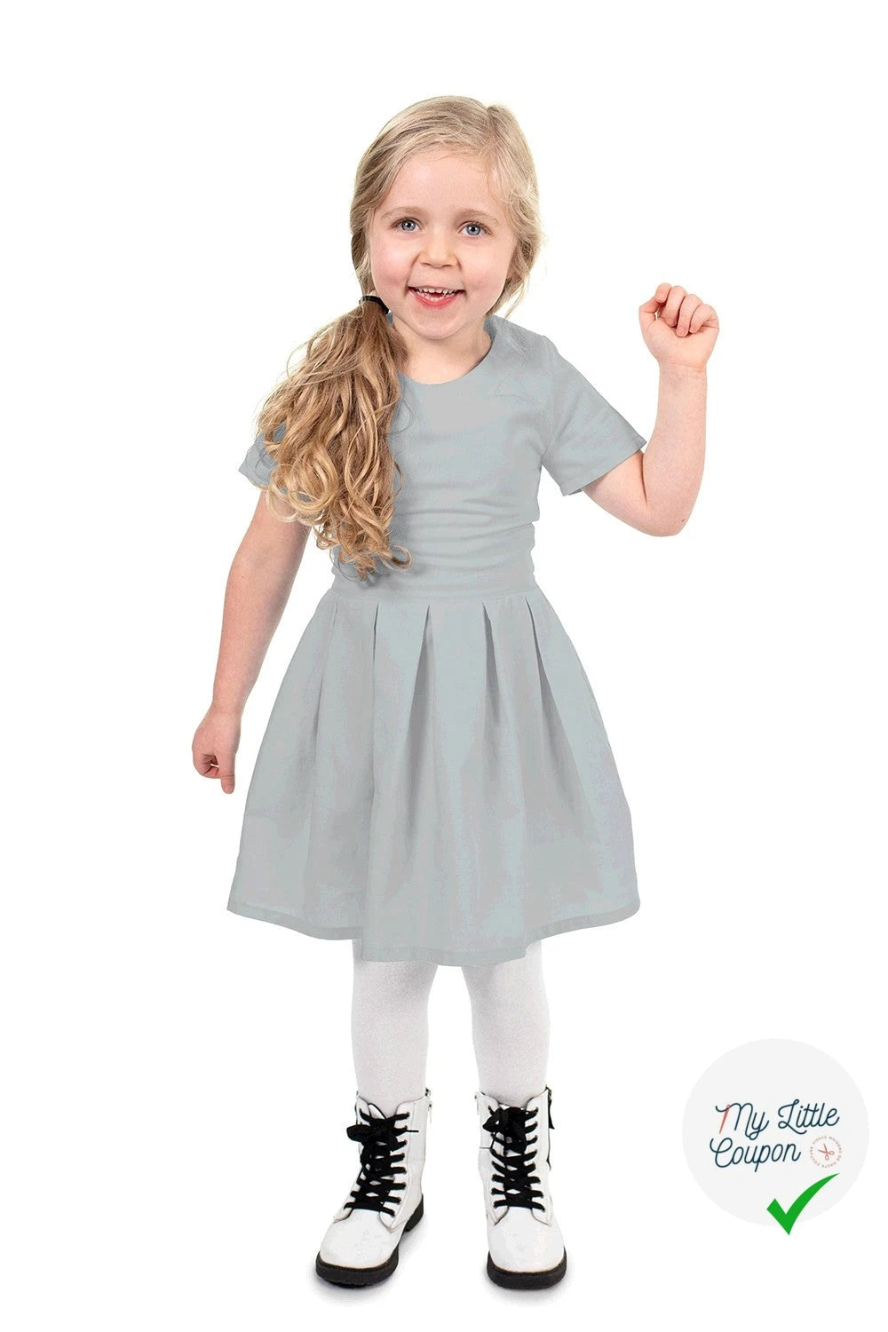 POPELINE DE COTON UNICOLORE GRIS CLAIR - My Little Coupon